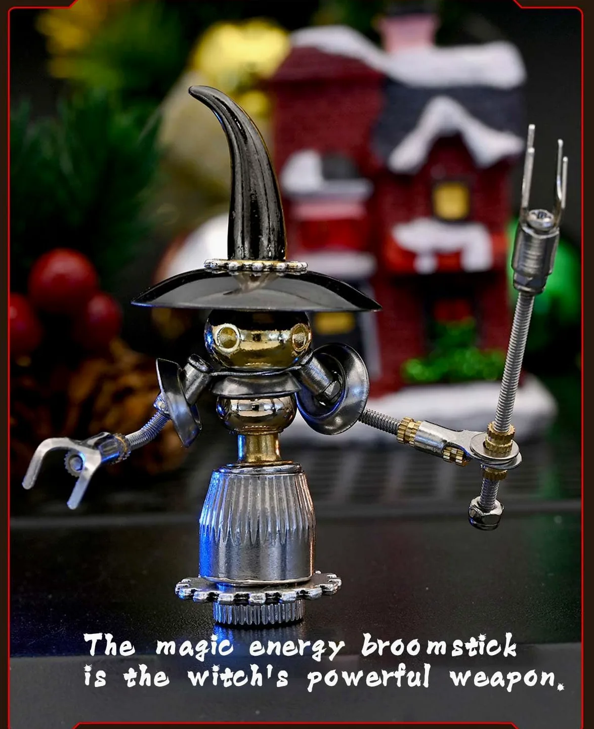 Puzzle in metallo 3D per adulti, scatola cieca natalizia Steampunk Mecha, 7 robot, Natale a sorpresa 2024, oltre 500 pezzi