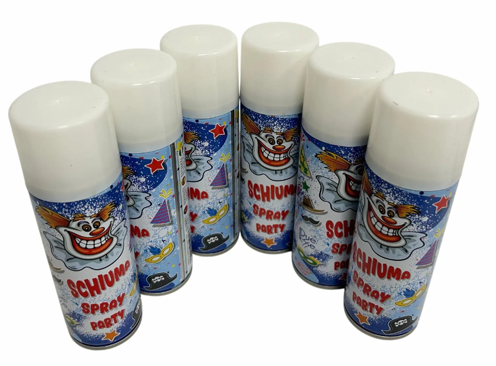 Schiuma Spray 6 pz Confezione da 6 Bombolette di Schiuma Spray Festa Party Carnevale Scherzi di Carnevale Bambini Ragazzi Adulti 150ml 100ml Bombolette Schiuma di Carnevale Schiuma Scherzo (6x 100ml)