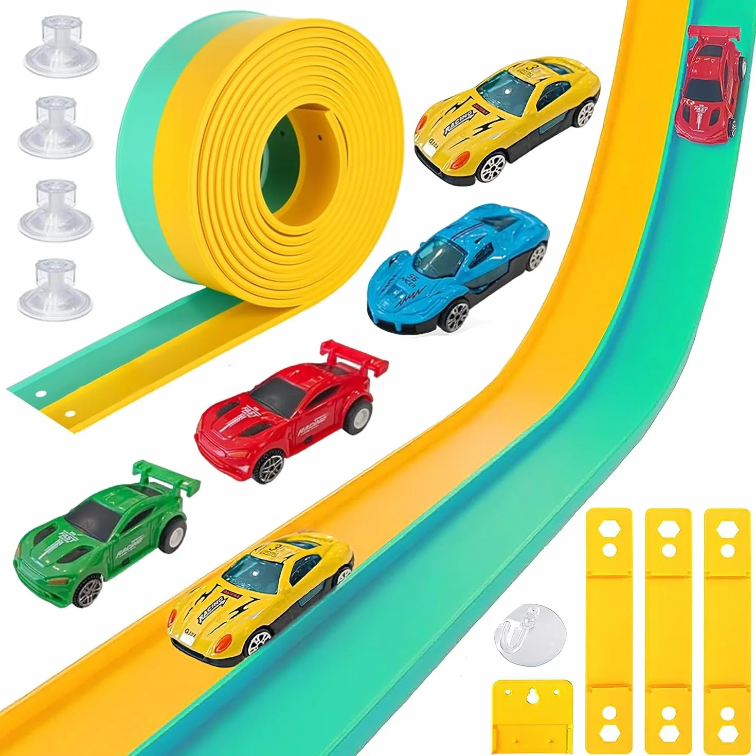 Piste Macchinine per Bambini, Pista Flessibile Macchinine, Pista Macchine Flessibile, Pista da corsa per auto, Giocattolo Piste da Corsa, Car Track, Piste Car Wheels, Regalo per Bambino e Bambine