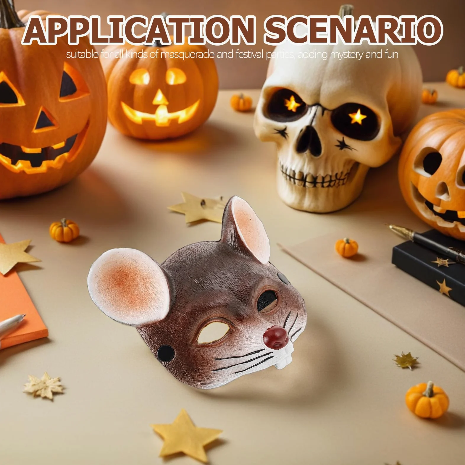 Toyvian 2 maschere da topo per adulti e bambini - Maschera da topo realistica per feste di carnevale di Halloween, cosplay e travestimenti.