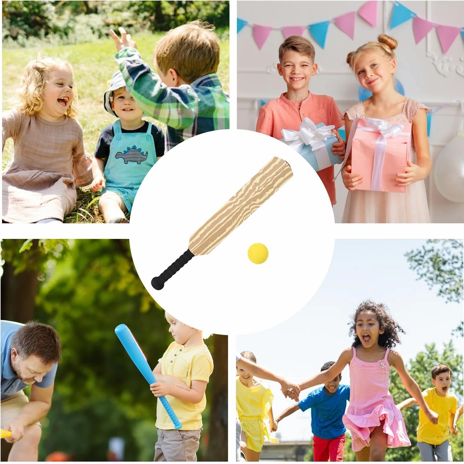 Set di mazze sportive per bambini, per genitori e bambini | Set educativo per bambini, 60 x 7,5 x 3,5 cm, mazza e palla con gambi, gioco sportivo interattivo per genitori e bambini