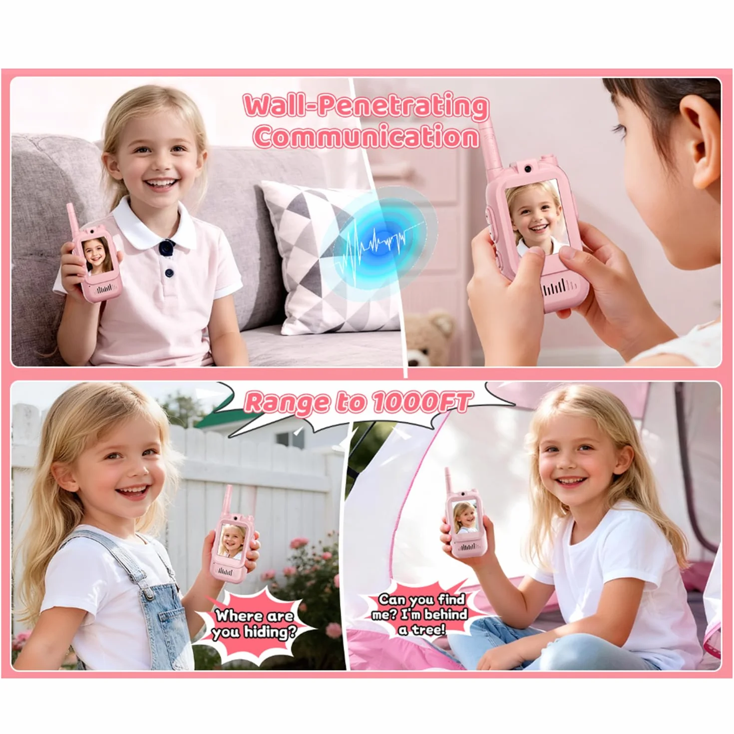 Bambini Walkie-Talkie Video Set 2 Pezzi Giocattolo Interattivo Educativo Fotocamera HD