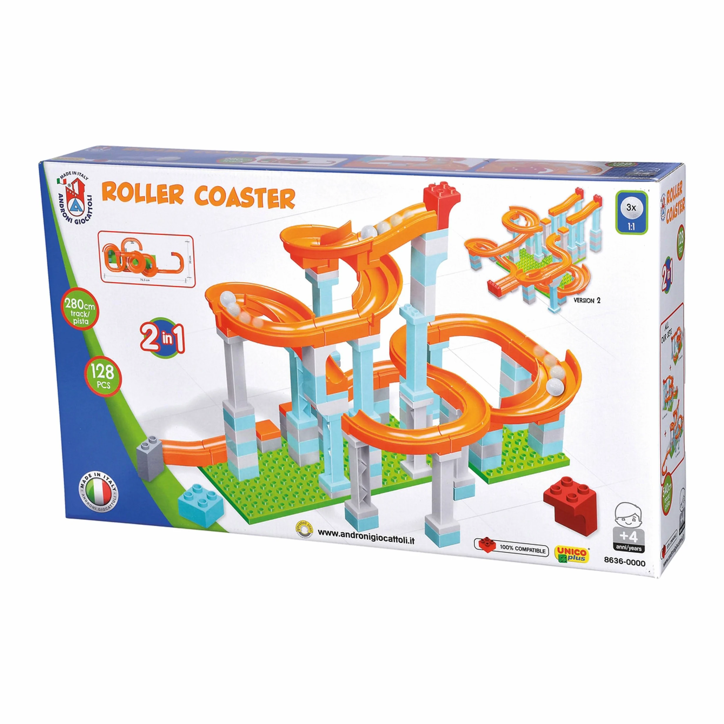 UNICO PLUS Pista per Palline, 128 Pezzi, 104114487