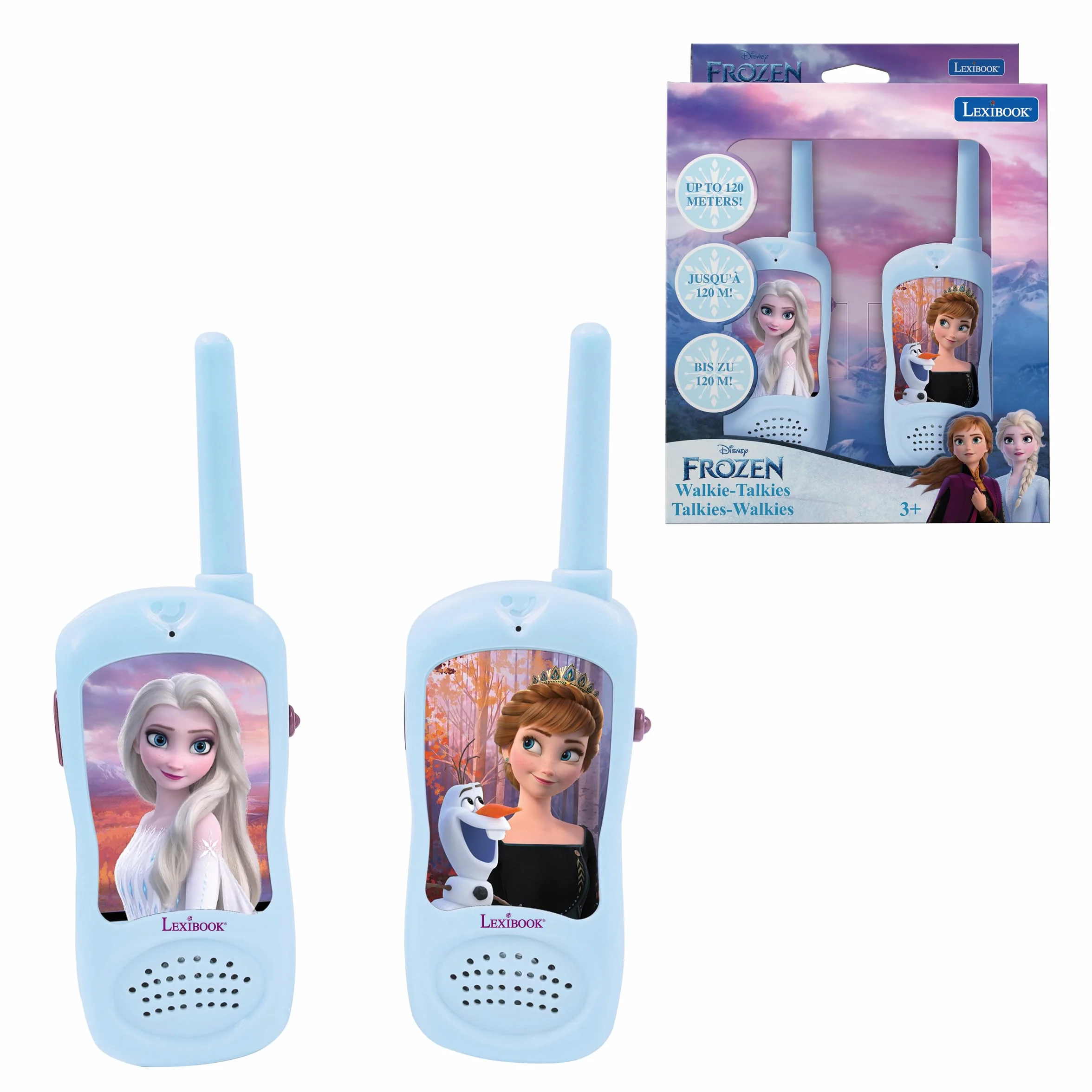 Lexibook Walkie-Talkie Frozen TW11FZ Gioco di Comunicazione per Bambini a Batteria Blu/Viola