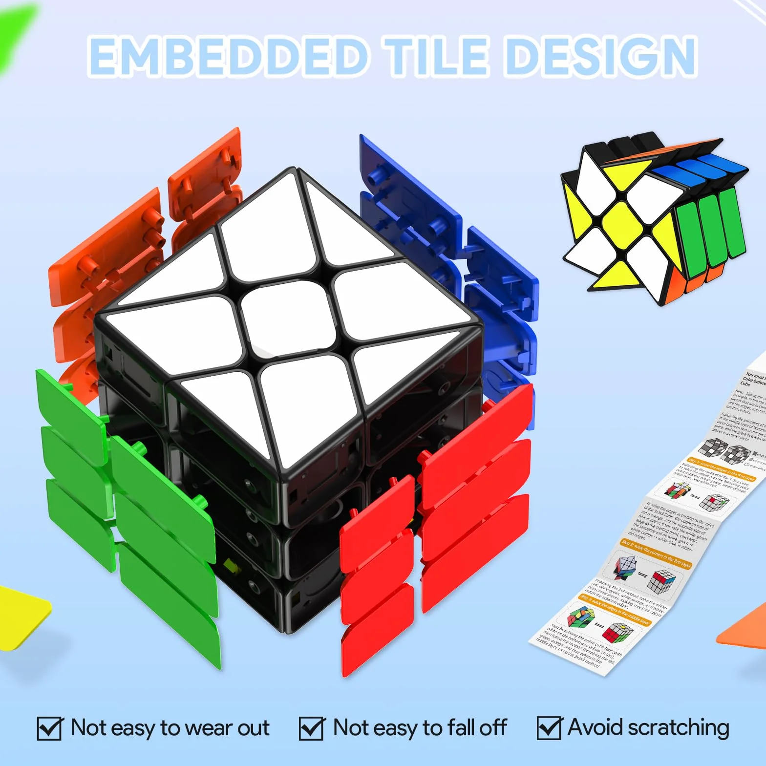 Maomaoyu Fenghuolun Cubo Magico Strani, Speed Cube Originale Adesivizzati, Giocattoli e Regali per Bambini e Adulti