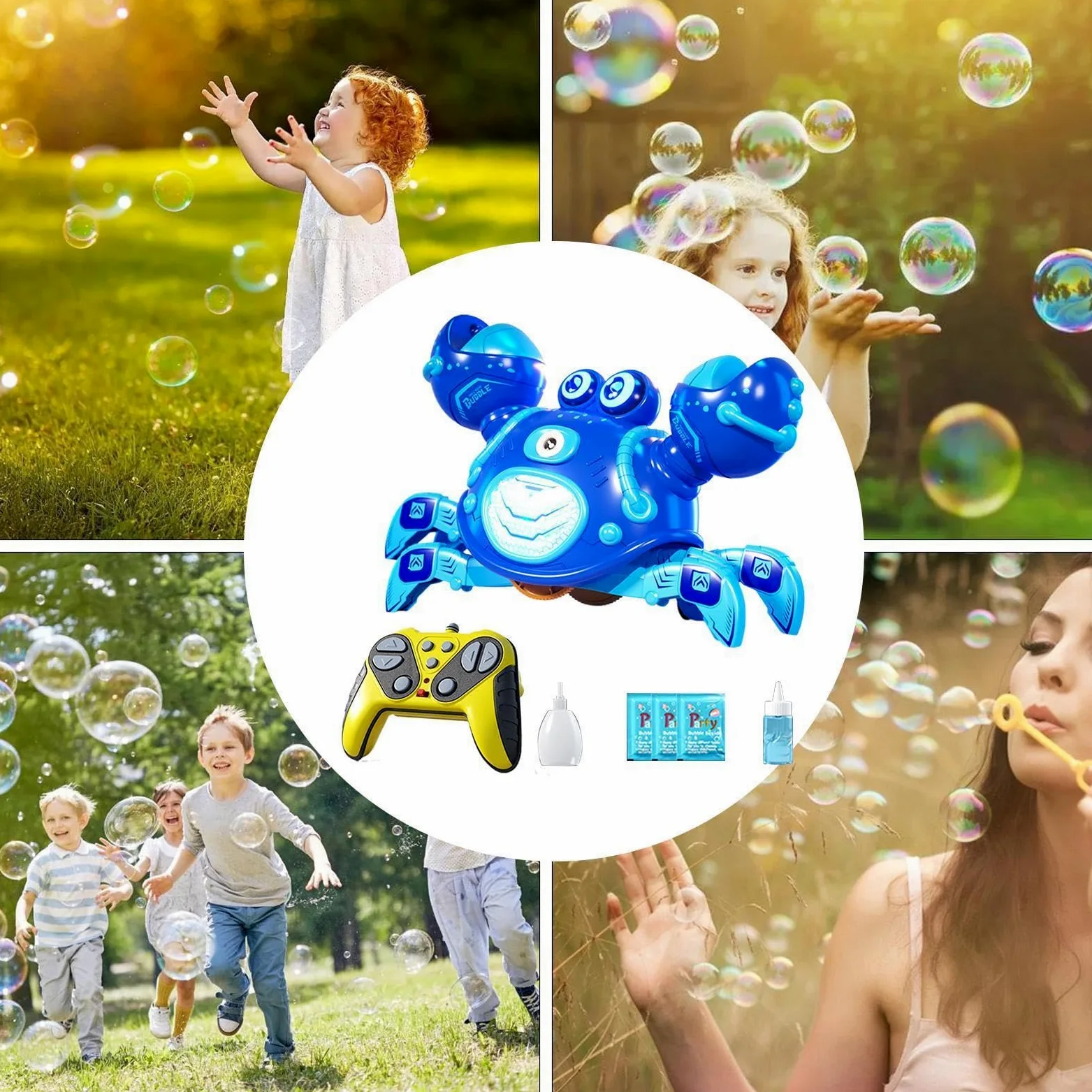 Giocattolo Strisciante Con Telecomando Interattivo Elettrico Ricaricabile | Granchio Che Crea Bollicine per Bambini per Bambini Bambine Casa Scuola Esterno Viaggi Campeggio Spiaggia Compleanno