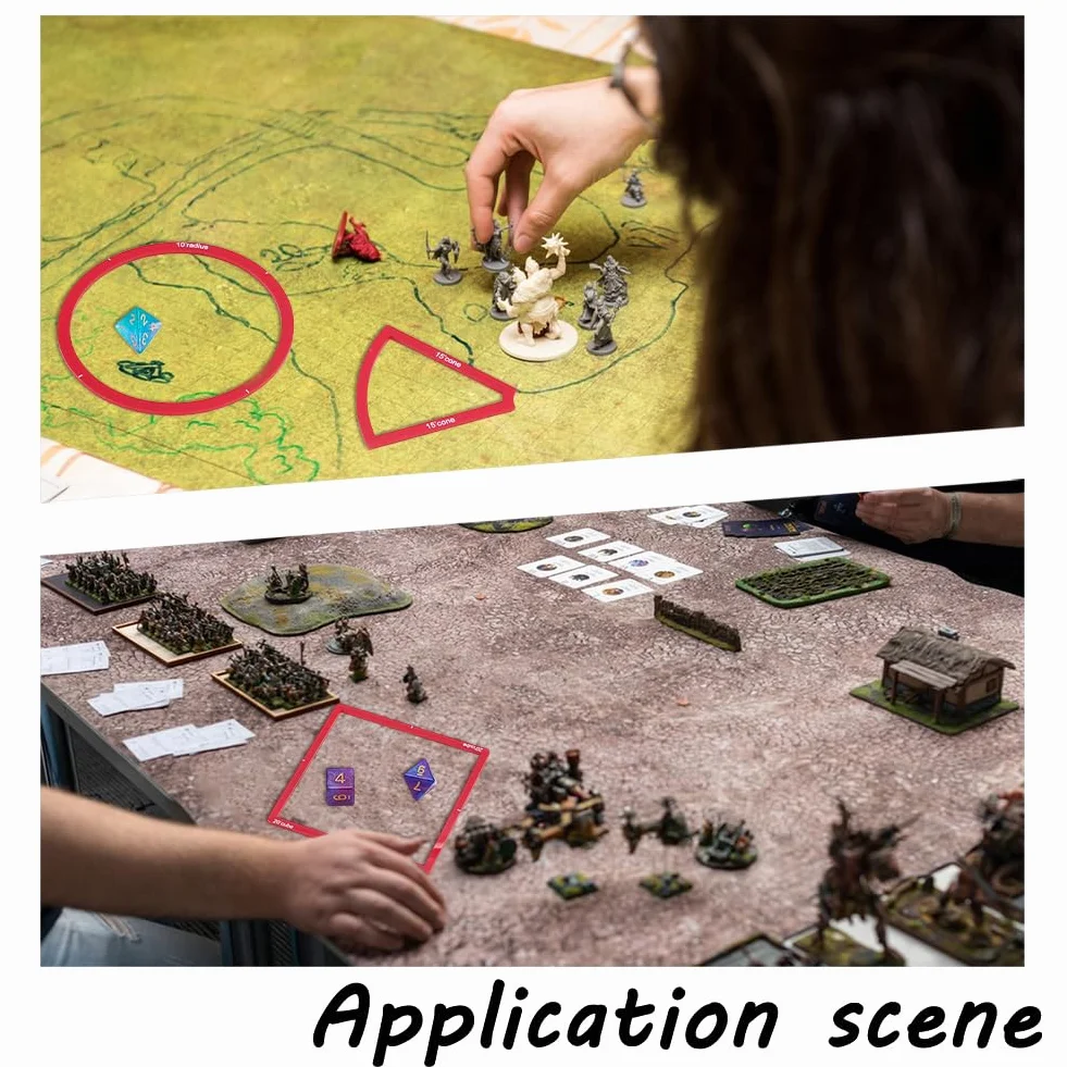 AHANDMAKER Set di 16 modelli di incantesimi AOE per marcatori di danni, modello per effetto area include 5 modelli quadrati, 4 cerchi, 4 coni, 3 linee, accessori per giochi per DND e altri giochi di