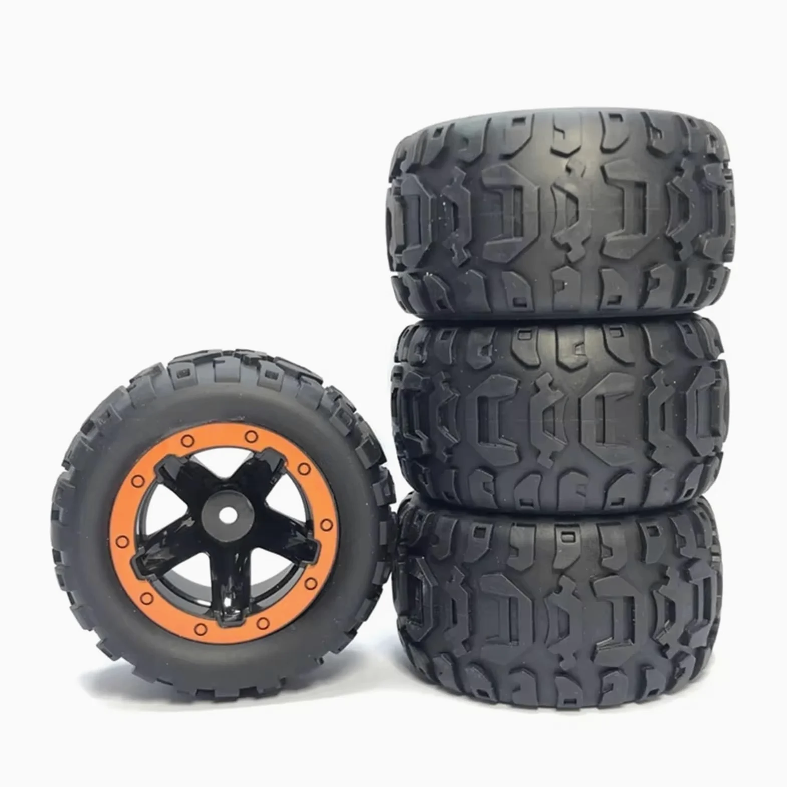 RC Car Pneumatico Ruota Compatibile con WLtoys 144001 124016 124018 124019 12428 per Haiboxing 16889 RC Auto Parti di Aggiornamento 4 Pezzi Grande Allargamento Pneumatico Ruota(Yellow)
