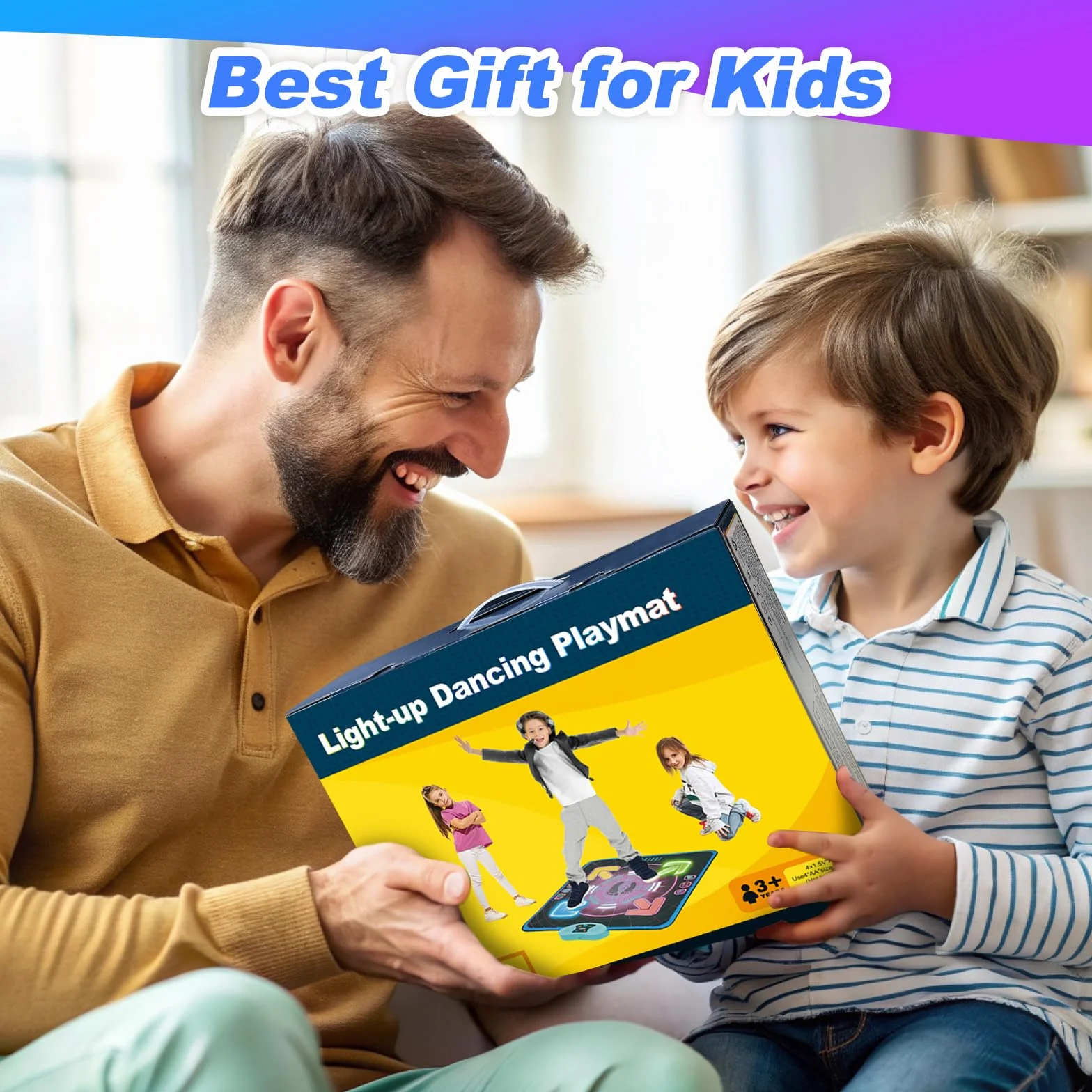 Tappeto Musicale Ballo Bambini con Luci, 3 Modalità, Volume Regolabile, Regalo Compleanno Natale 4-10+