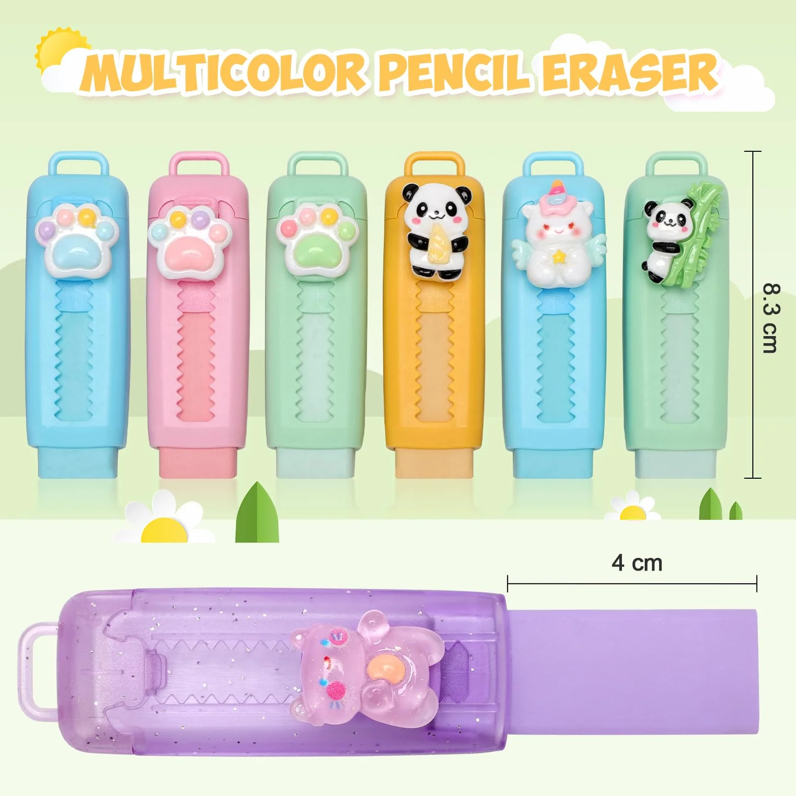 16 Pezzi Set Retrattile Gomme da Cancellare per Sacchetti Regalini Fine Festa Compleanno Bambino Invitati, Pignatta Gadget Regalo Compleanno Bambini e Bambina