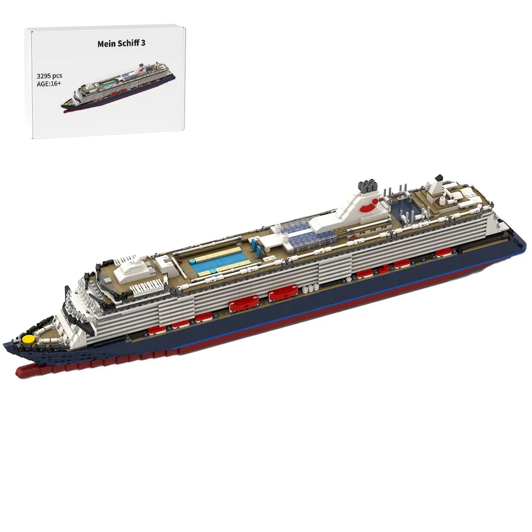 ToyGhillied Set di modelli di nave da crociera, scala 1/400, mattoncini compatibili con tutte le grandi marche, kit per display o regalo, MOC-174915 (3295PCS)