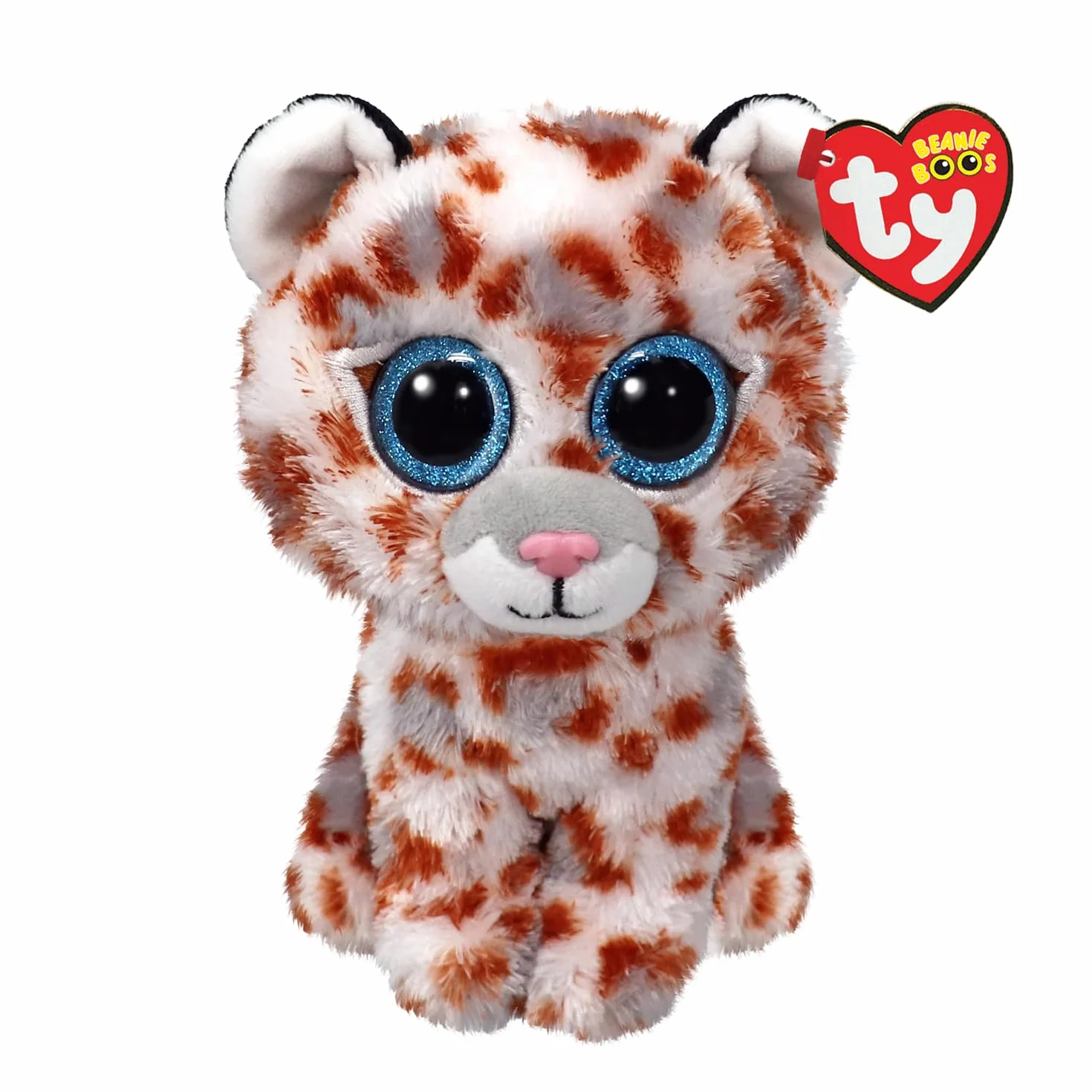 TY Beanie Boos - Coco il Leopardo con Occhi Azzurri Grandi e Glitter, il Peluche con gli Occhi Grandi Scintillanti - 15 Cm - T37363