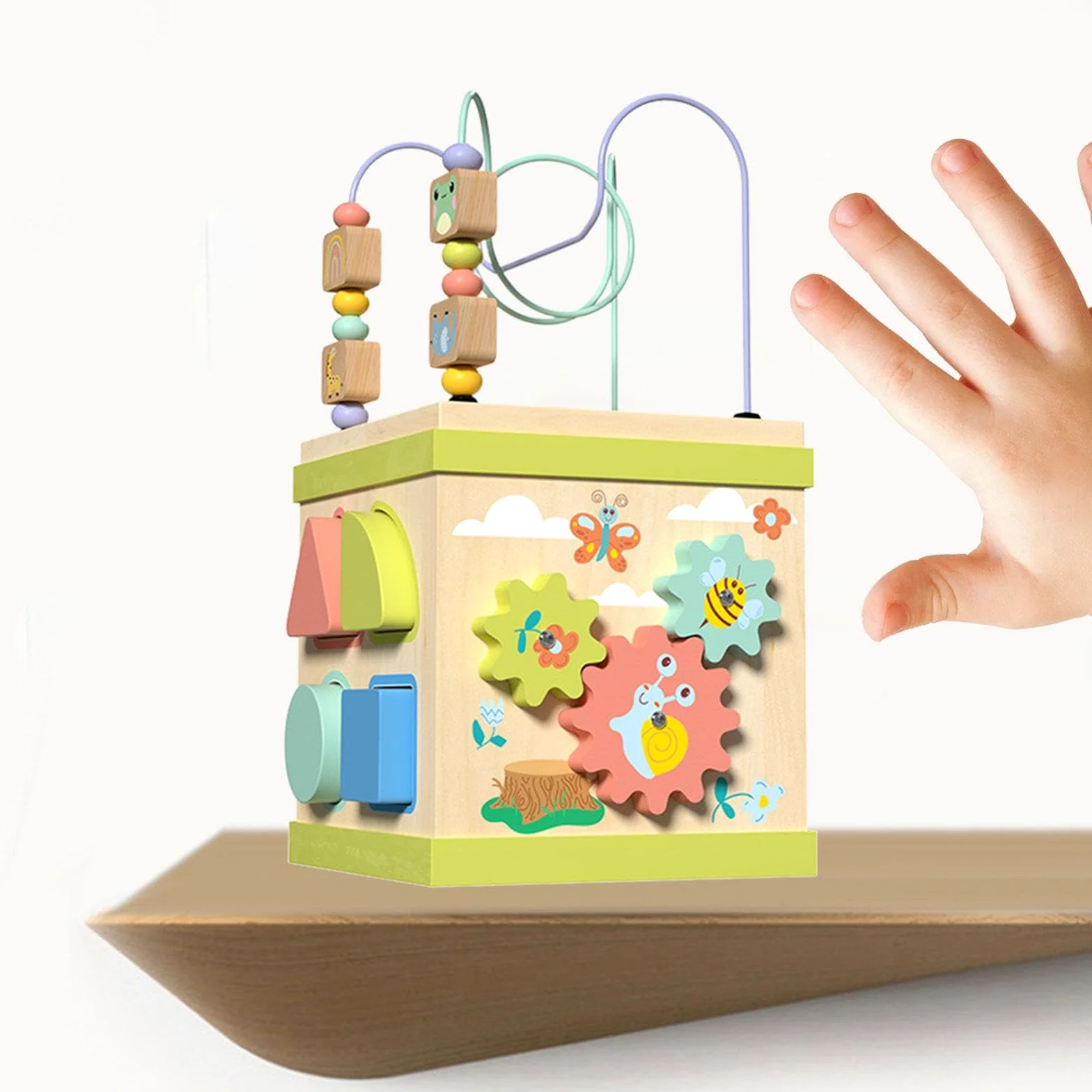 Cubo attività, giocattolo educativo per lo sviluppo personale, abbinamento di forme, riconoscimento di forme.