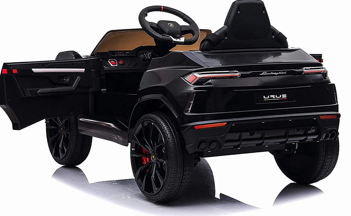 Macchina Elettrica per Bambini Lamborghini Urus 12v Full Optional con Sedile in Pelle e Tappetini Auto Elettrica per Bambini con Telecomando Nero