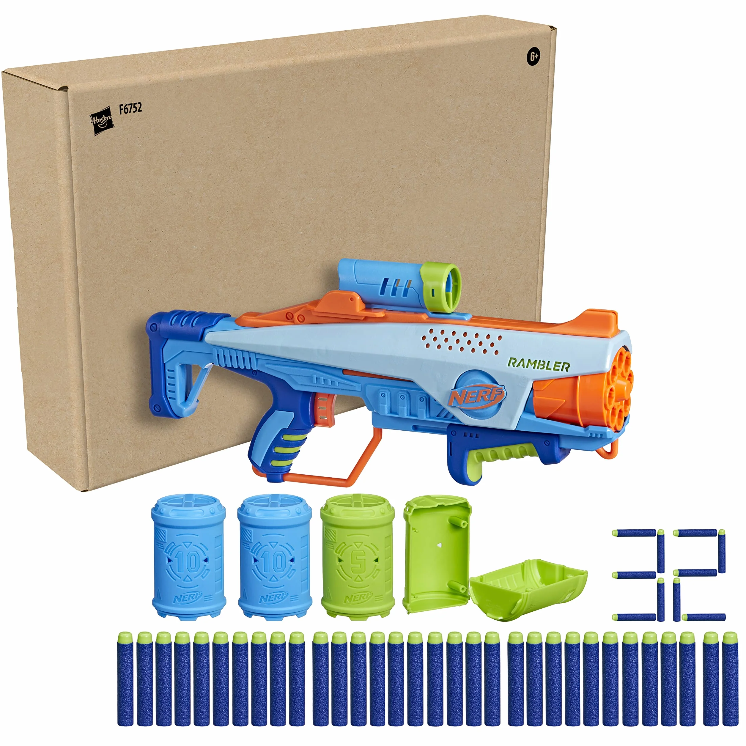 Nerf Elite Junior JR Rookie Pack, blaster 32 dardi 4 bersagli