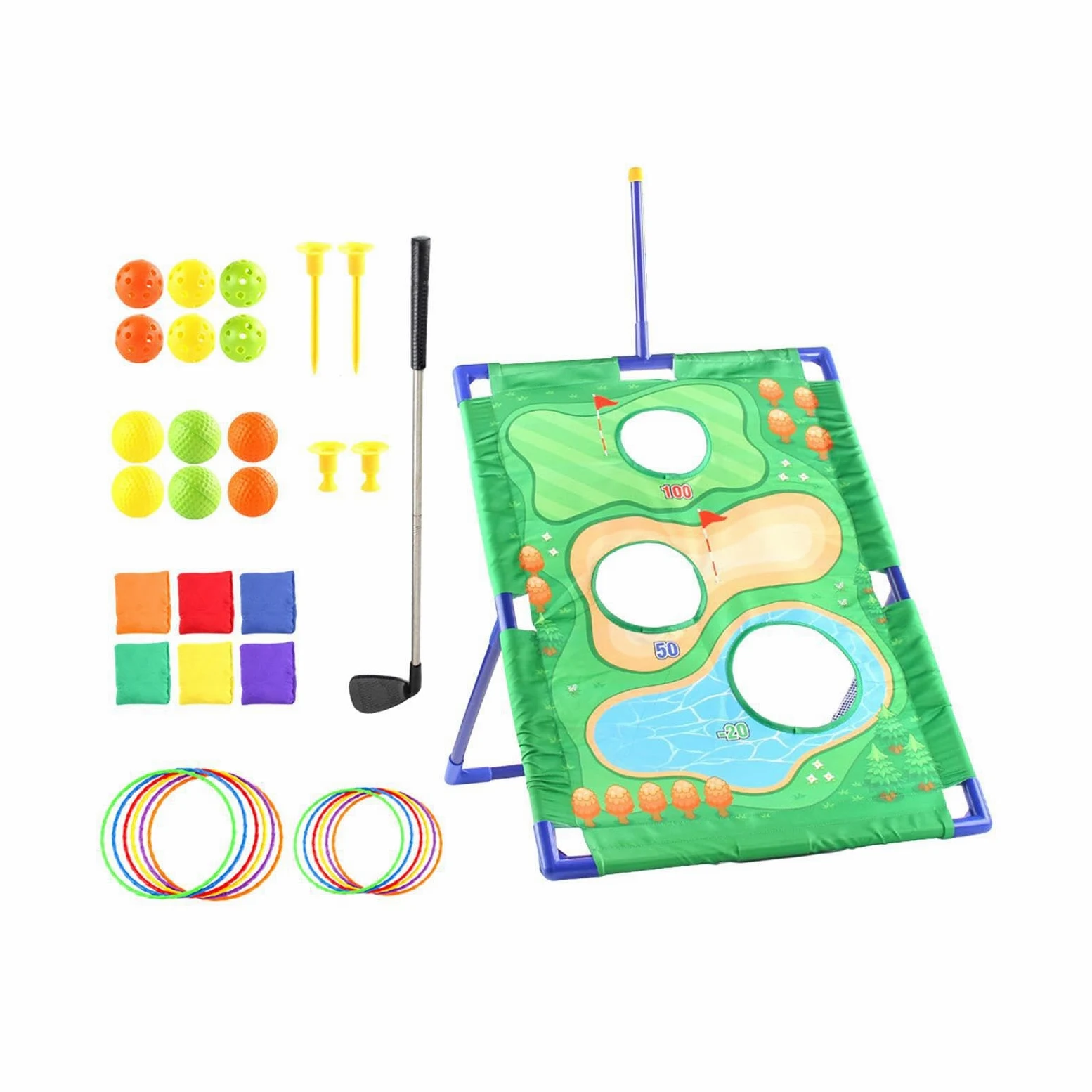 Gioco coinvolgente con sacchi di sabbia, lancio di giocattoli con tavola pieghevole per il mais e sviluppo di varie capacità motorie per bambini, gioco con sacchi di