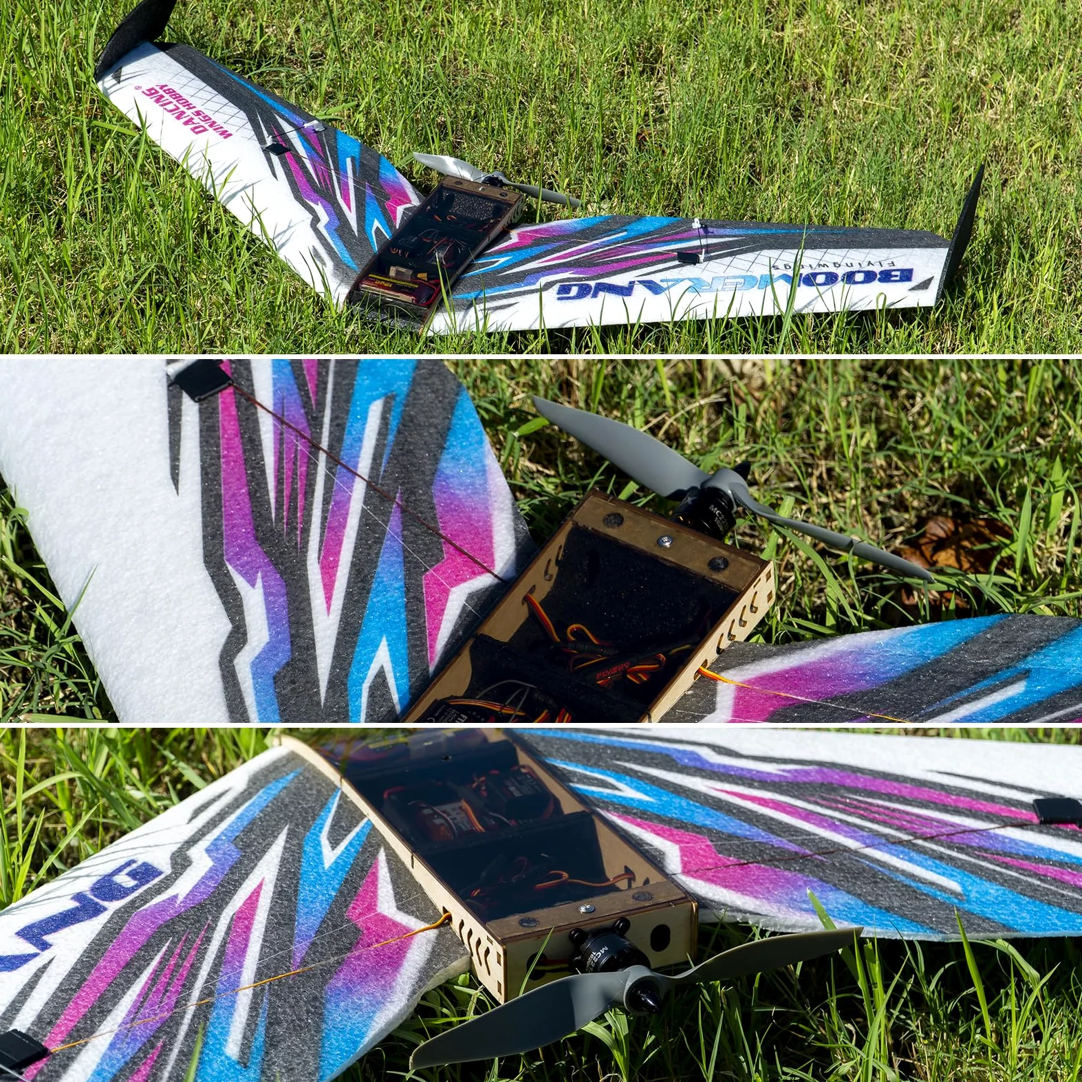 Kit Aliante per Aereo RC, Apertura Alare 1.114 Mm, Lunghezza 550 Mm, con Motore Ed, Funzioni di Volo Stabili per Assemblaggio Educativo, Appassionati di Telecomando, Blu (-2)