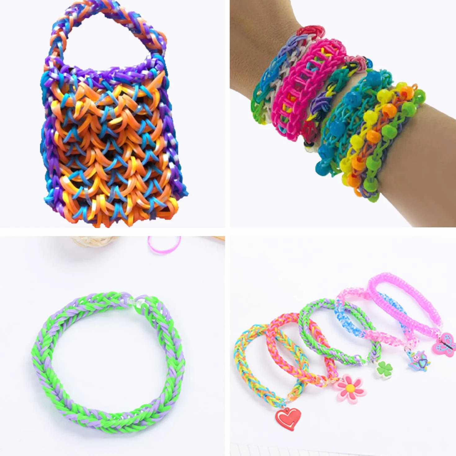 Yestrong Elastici per Braccialetti, 2500+ Bracciale Elastici Colorati Loom Bands Kit 40 griglia, fai da te Bambina Elastici di Gomma Bracciale Lavorare