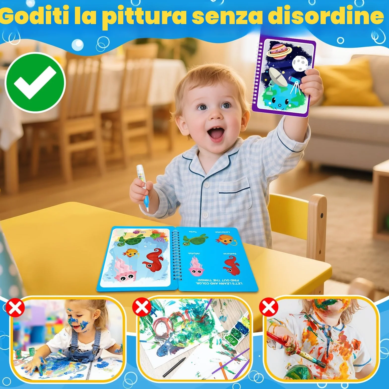 ZMLM 24 Libri da Colorare con acqua gadget compleanno bambina bambino bambini, Riutilizzabili mini libri da colorare Magico Pittura per di 4-8ann regalini fine festa compleanno bambini (24Classica)