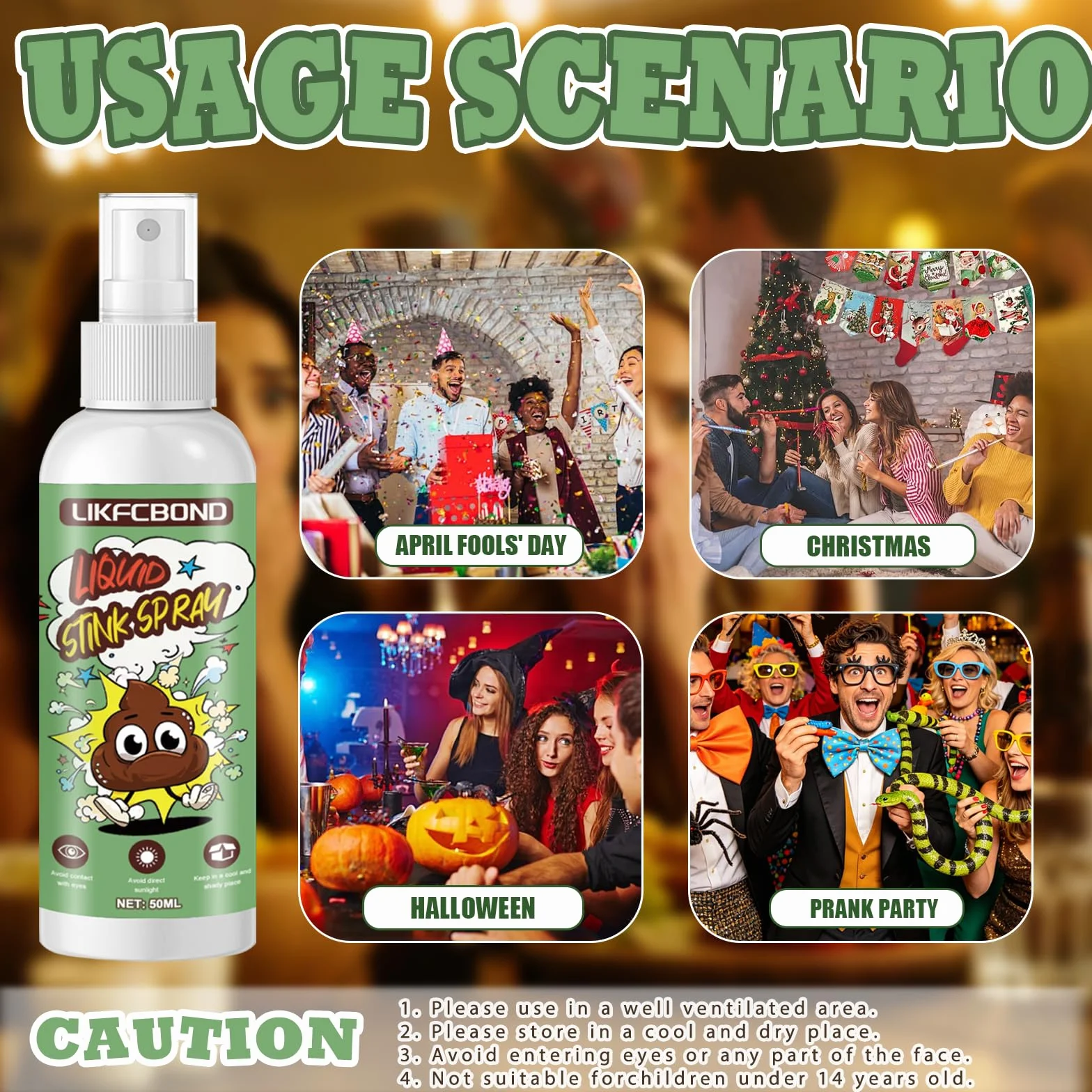 Spray Scoreggia Puzzolente, Spray Puzzolenti Scherzo Scoreggia, Spray Scoreggia per Scherzi, Spray di Scoreggia per Halloween Scoreggiare Adulti, 1 Pezzi, 50ml