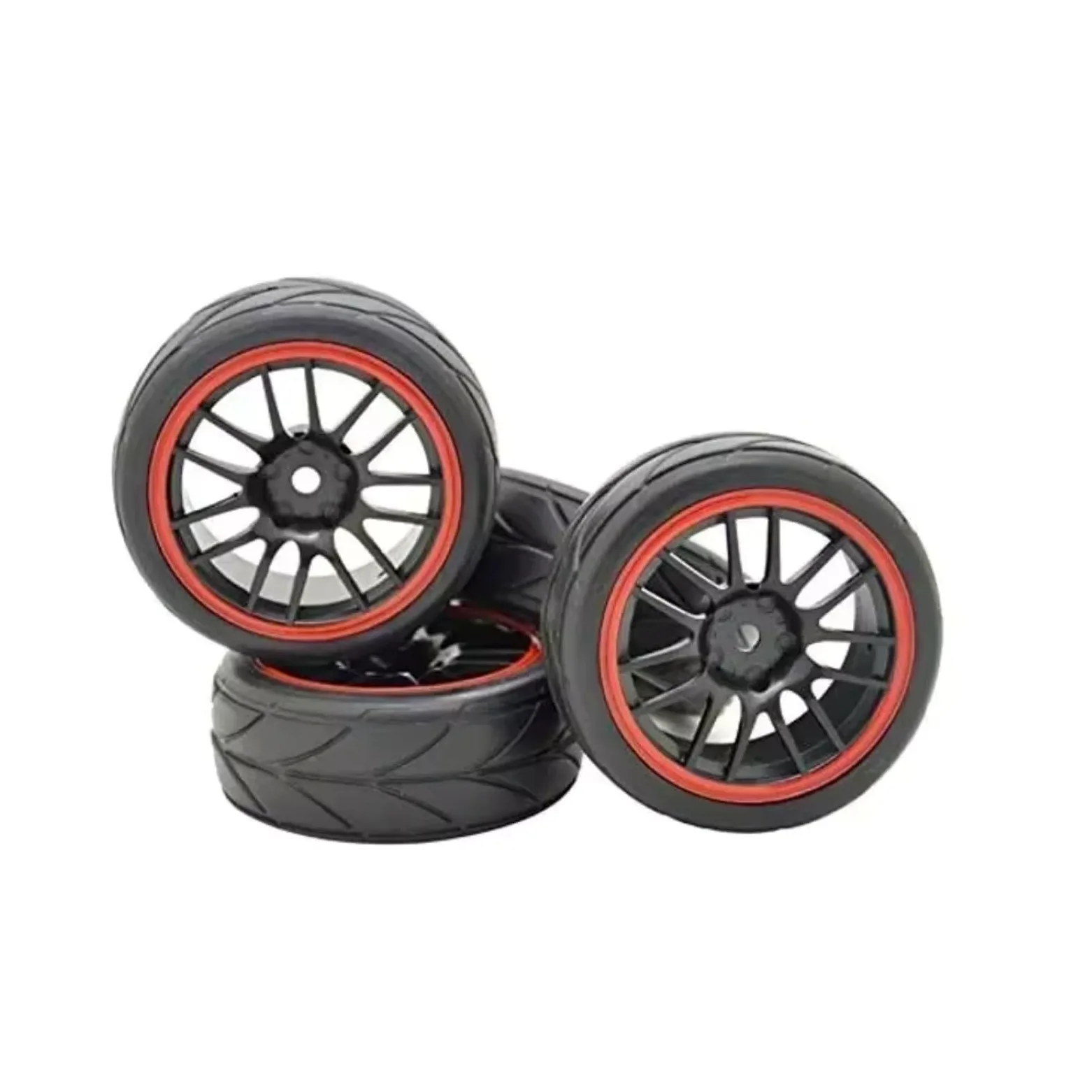 Accessori RC Per 1/10 4 Pezzi 12mm Accessori Di Ricambio Mozzo Ruota Cerchi Pneumatici In Gomma RC Su Per Strada Touring Drift Auto Parti Di Aggiornamento
