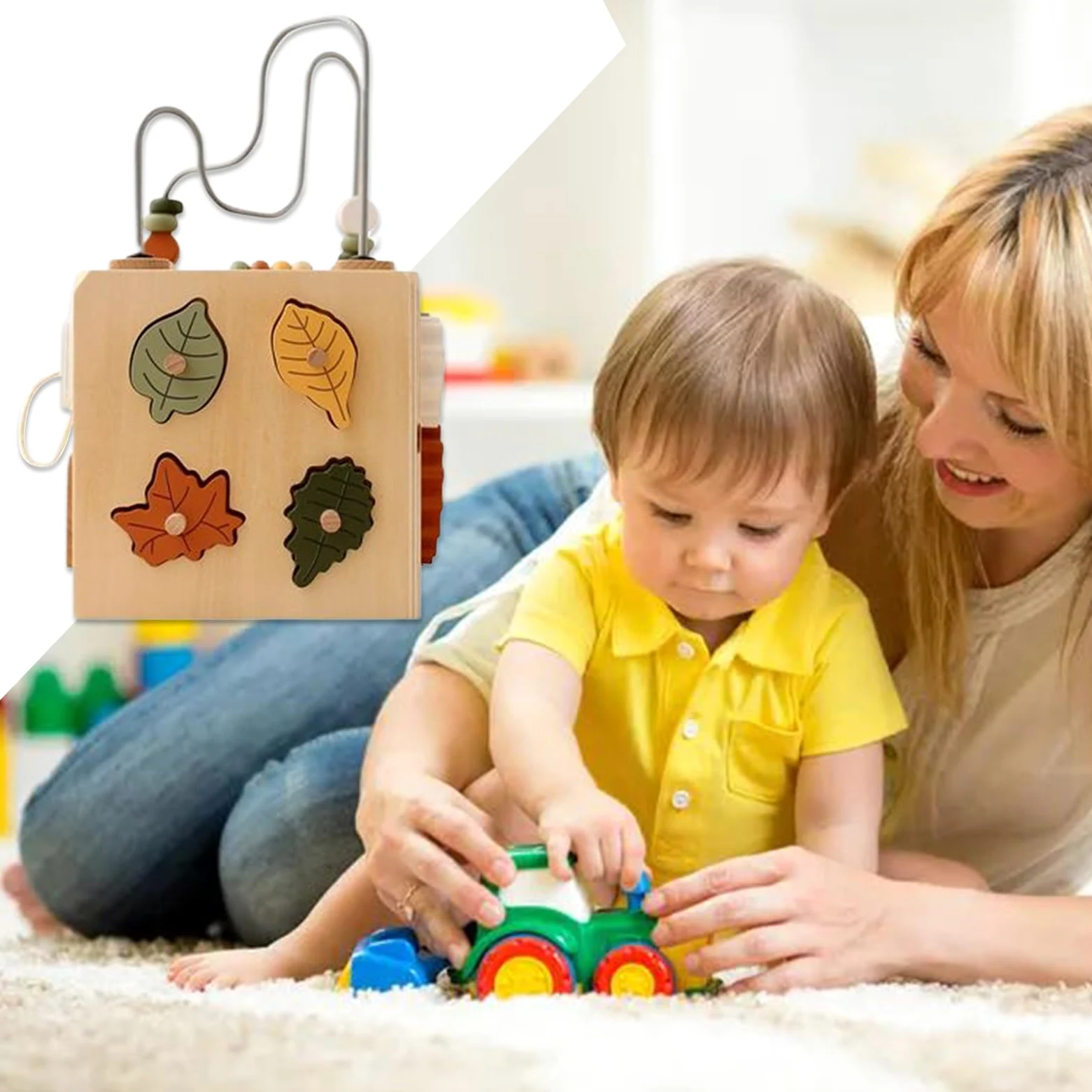Generico Perline Di Legno Da Infilare Giocattolo Impilabile a Colori | Educativo Apprendimento Classificazione Per Bambini 1-3 Anni Ragazza Ragazzo Casa Viaggi Famiglia