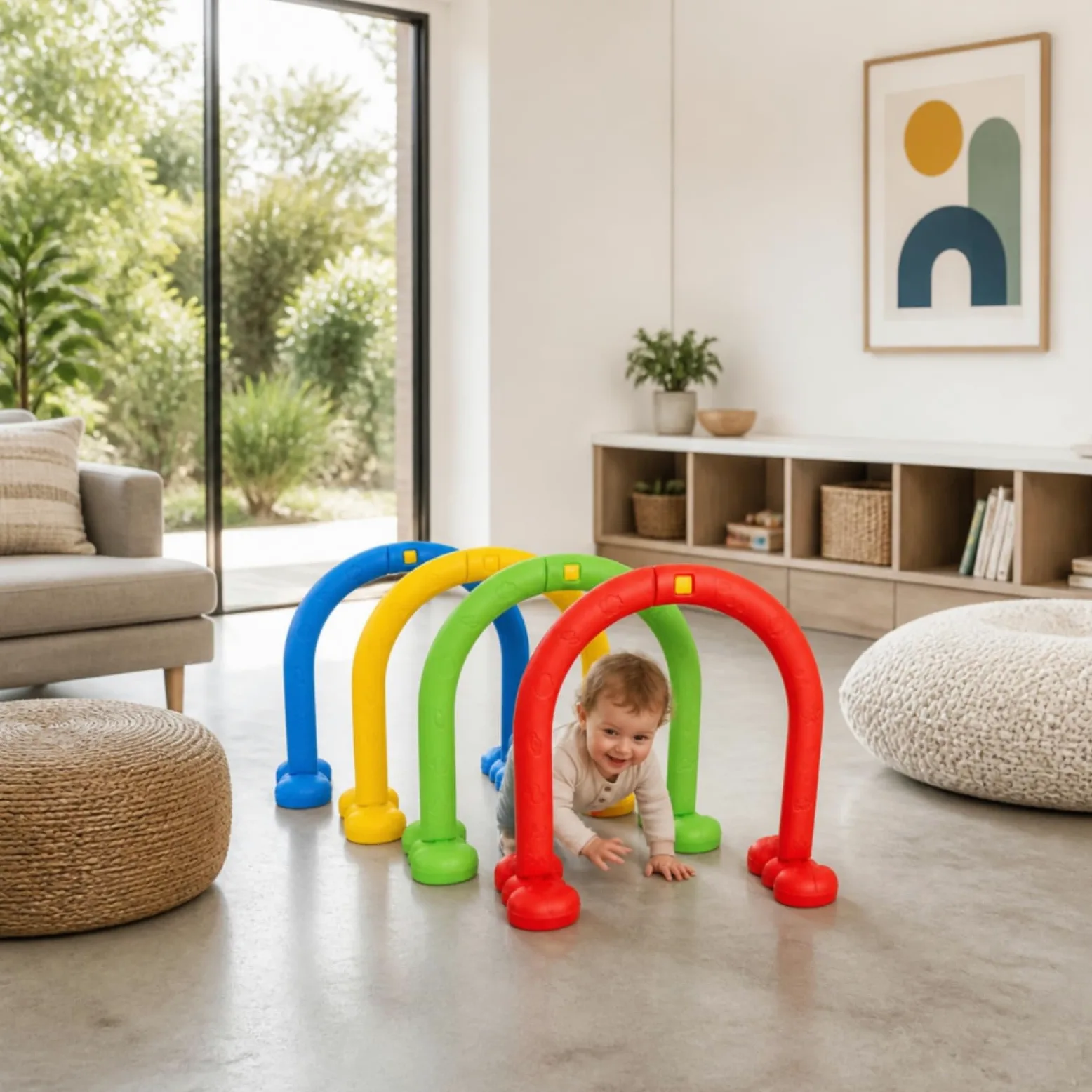 4 Pezzi Arco Gioco Durevoli, Upgrade Set di 4 Pezzi per Tunneling Colori Asilo