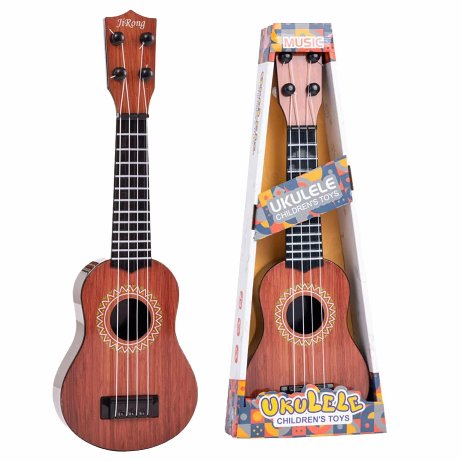 Ukulele giocattolo per bambini 36cm 4 corde regolabili strumento musicale educativo regali