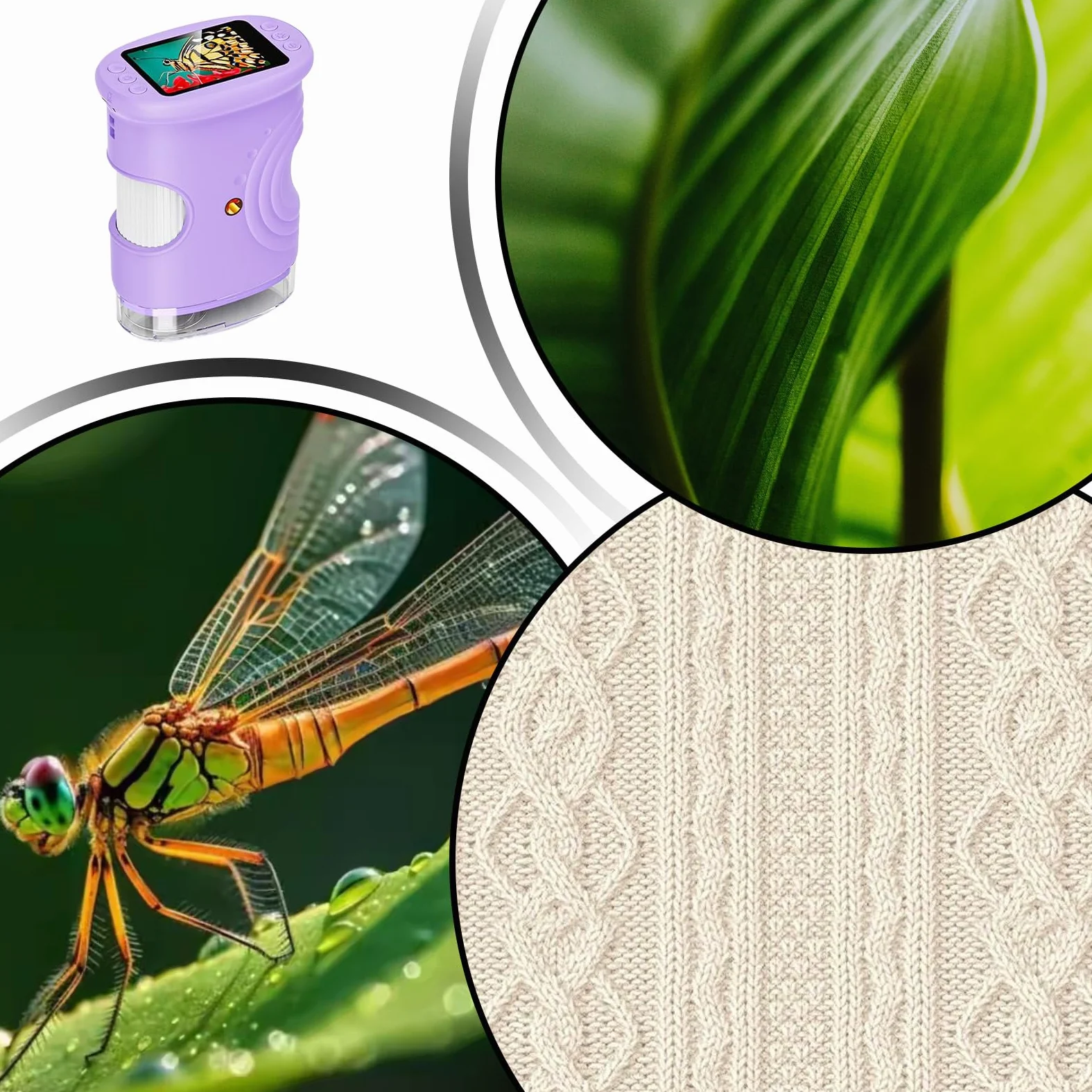 Microscopio per Bambini Giocattoli Scientifici Educativi Ricaricabili 1000X | Microscopio Portatile Digitale con Schermo da 5 cm Per Ragazzi Casa Laboratorio Esplorazione Natura