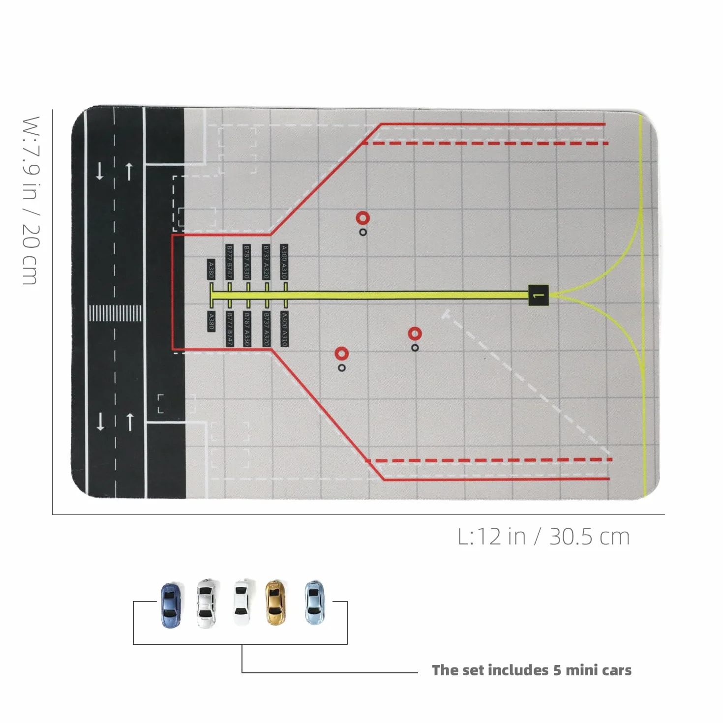 Gomma tappetino layout scena aeroportuale design pista modelli mini auto 1/200 1/400 1/500 base display giuntabile
