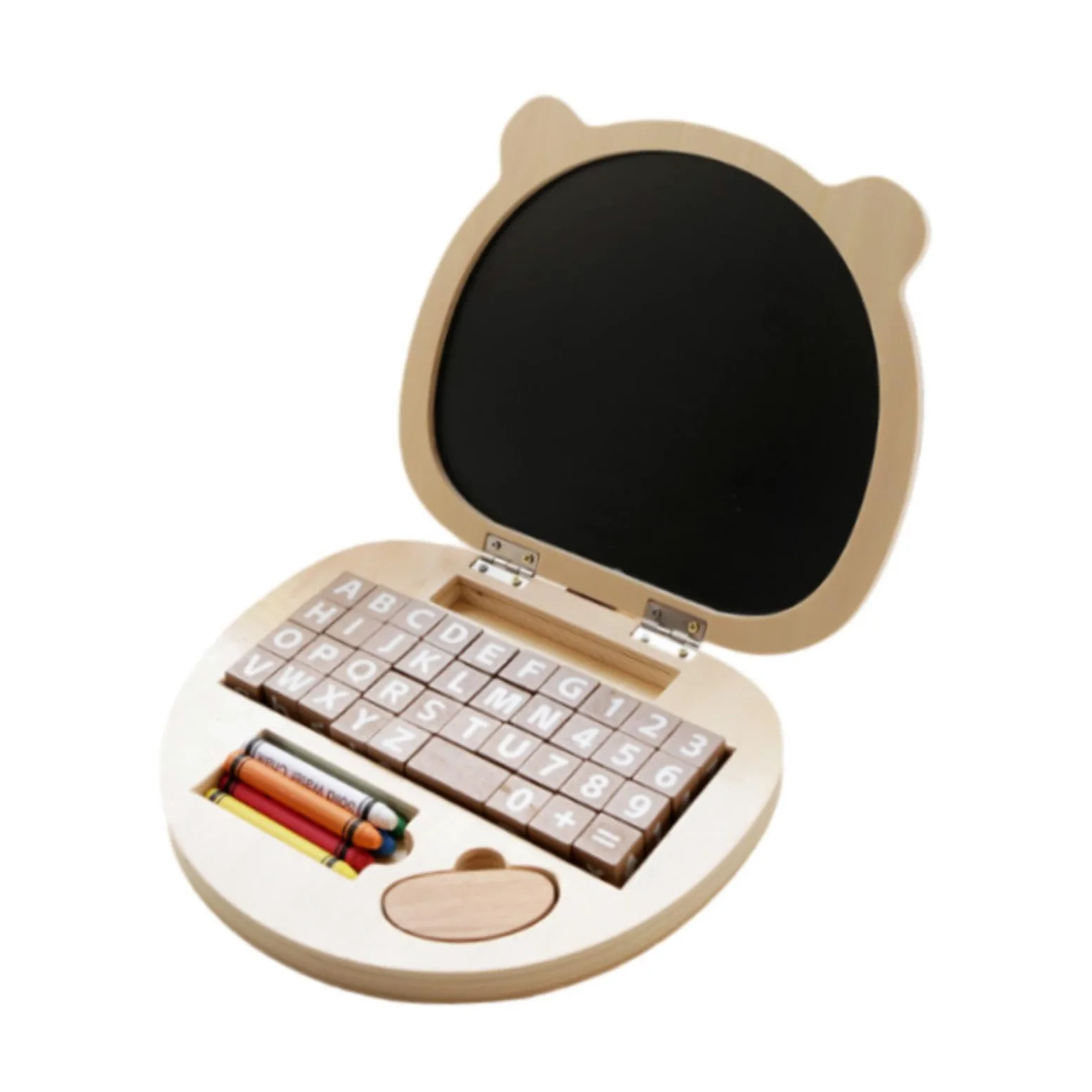 Sharplace Giocattolo per Laptop in Legno Giocattolo per Bambini Tavolo Da Disegno per Laptop Giocattolo per L'apprendimento Del Bambino per Indicazio