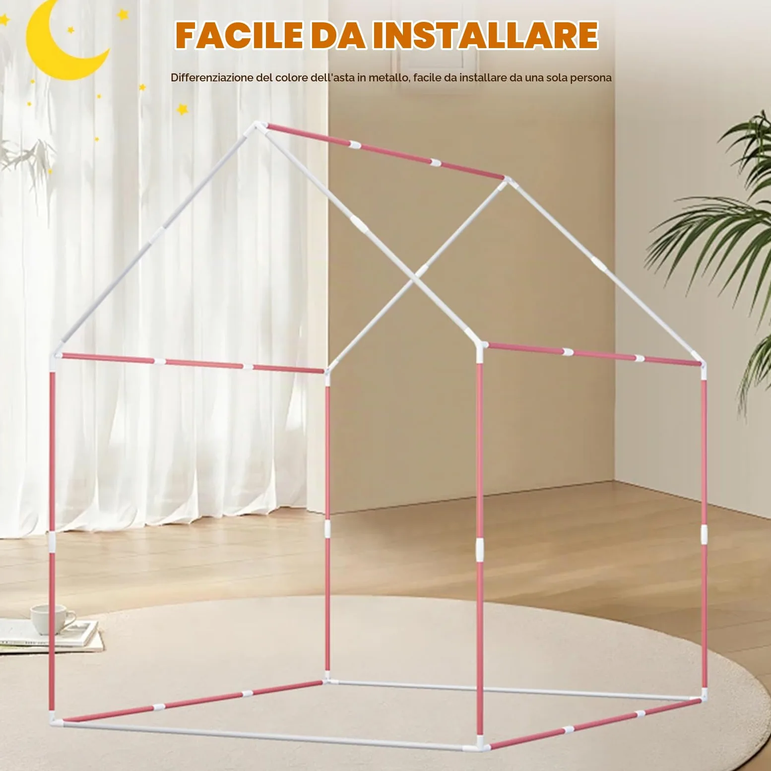 Ergocar Tenda Per Bambini Interno All'Aperto Game House Castle Con Mat Ball Light Cloud Butterfly Adatto Ai Ragazzi e Alle Ragazze Di Toddlers