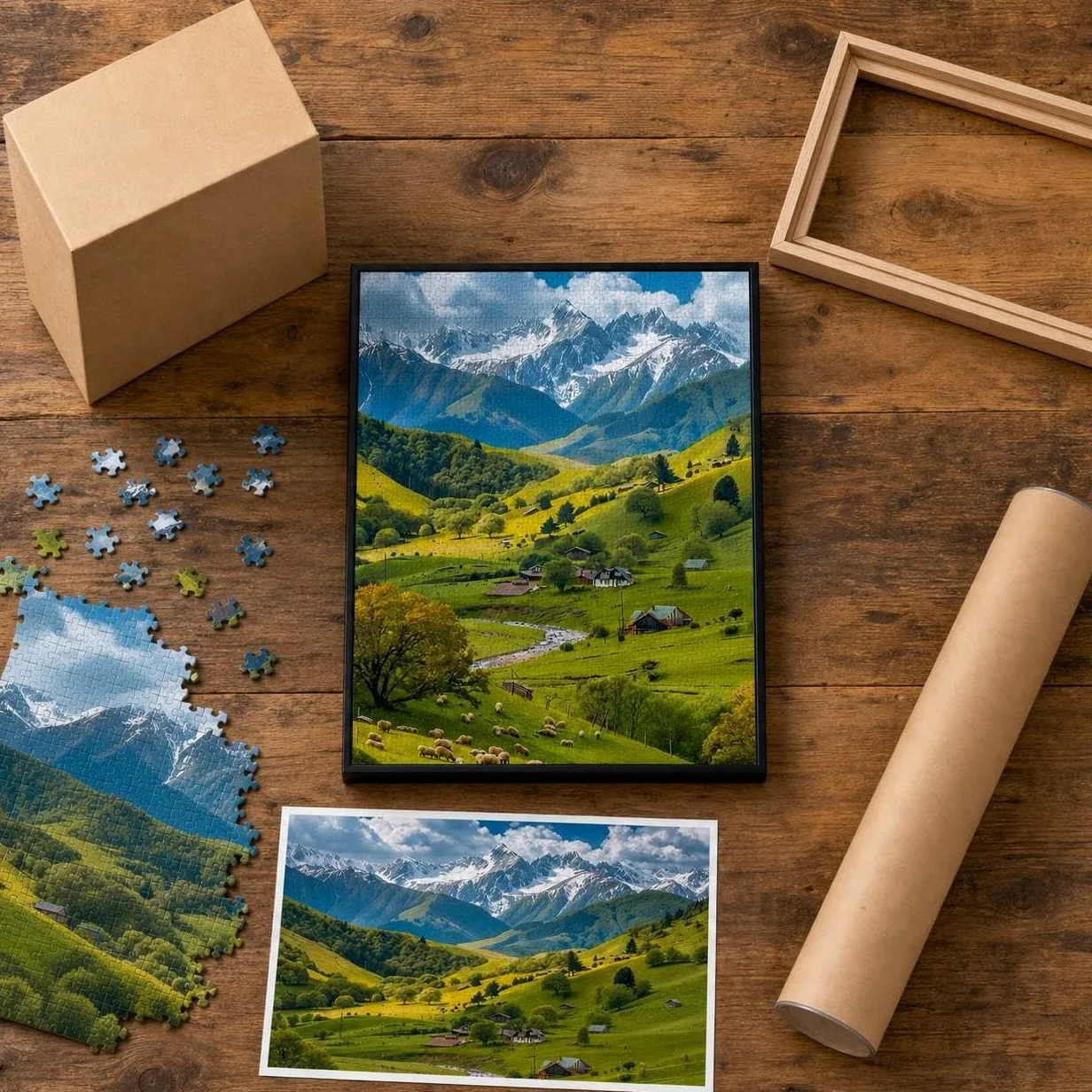 Puzzle di Legno Paesaggio, style to 1, 500 | Superficie liscia, Puzzle da collezione, Per attività manuale, Per decoratori casa