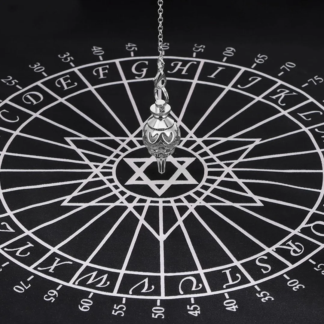 Pendolo Radioestesia, Argento Pendolo Egizio, Pendolo Divinatorio, Pendolo a Cono in Rame Metallo, per Divinatorio Radiestesia Esoterismo Divinazione Pendolino Egiziano(1)