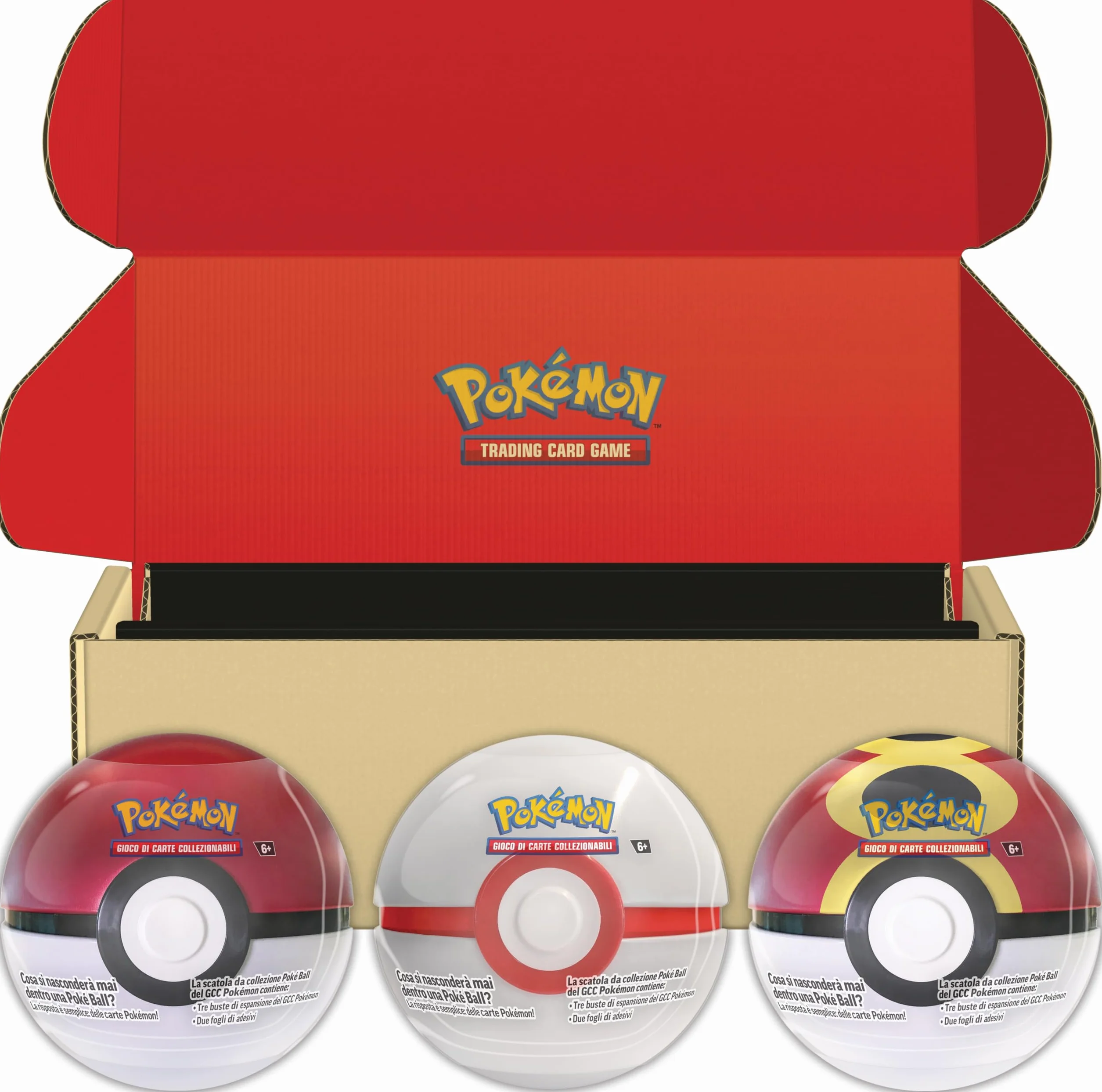 Pokémon: set di scatole da collezione Poké Ball del GCC Poké, Premier e Bis Ball (nove buste di espansione e sei fogli di adesivi) - Esclusiva Amazon