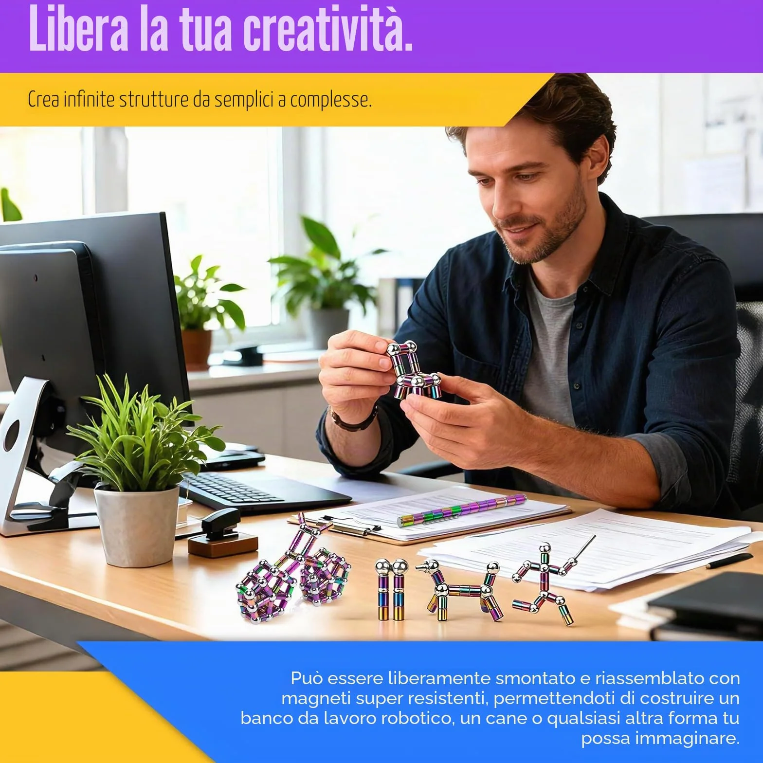 RoserRose Penna Magnetica, Fidget Pen, Pregalo Uomo Compleanno, Regalo Anniversario per Lui, Decompressione Multifunzionale per Scrittura, Regalo Creativo per Uomo, Donna & Adolescenti