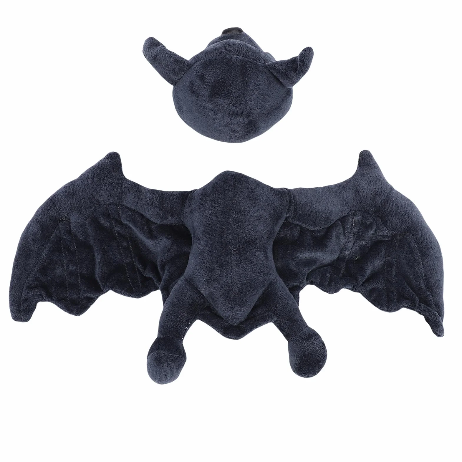 Pipistrello Nero Peluche Pipistrello da Collezione Bambola di Peluche Morbido Carino Farcito con Ricamo in Oro per Fan della Musica Rock (Magnetica)