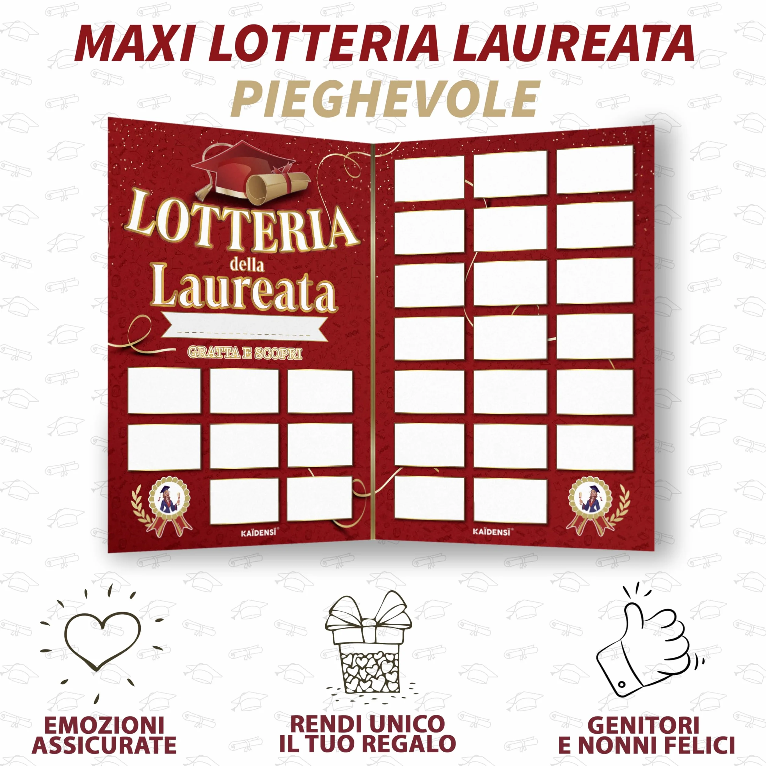 KAÏDENSÏ Regalo Laurea Donna - Gioco Gratta e Vinci Personalizzato - Scherzi Regali Divertenti