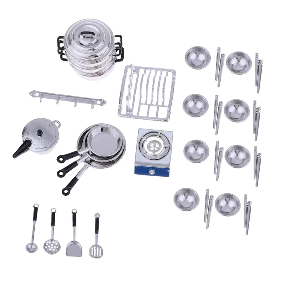 Pentole E Ciotole Per Casa Bambole 1/12 | set da cucina, stoviglie incluse, gioco di ruolo, miniatura