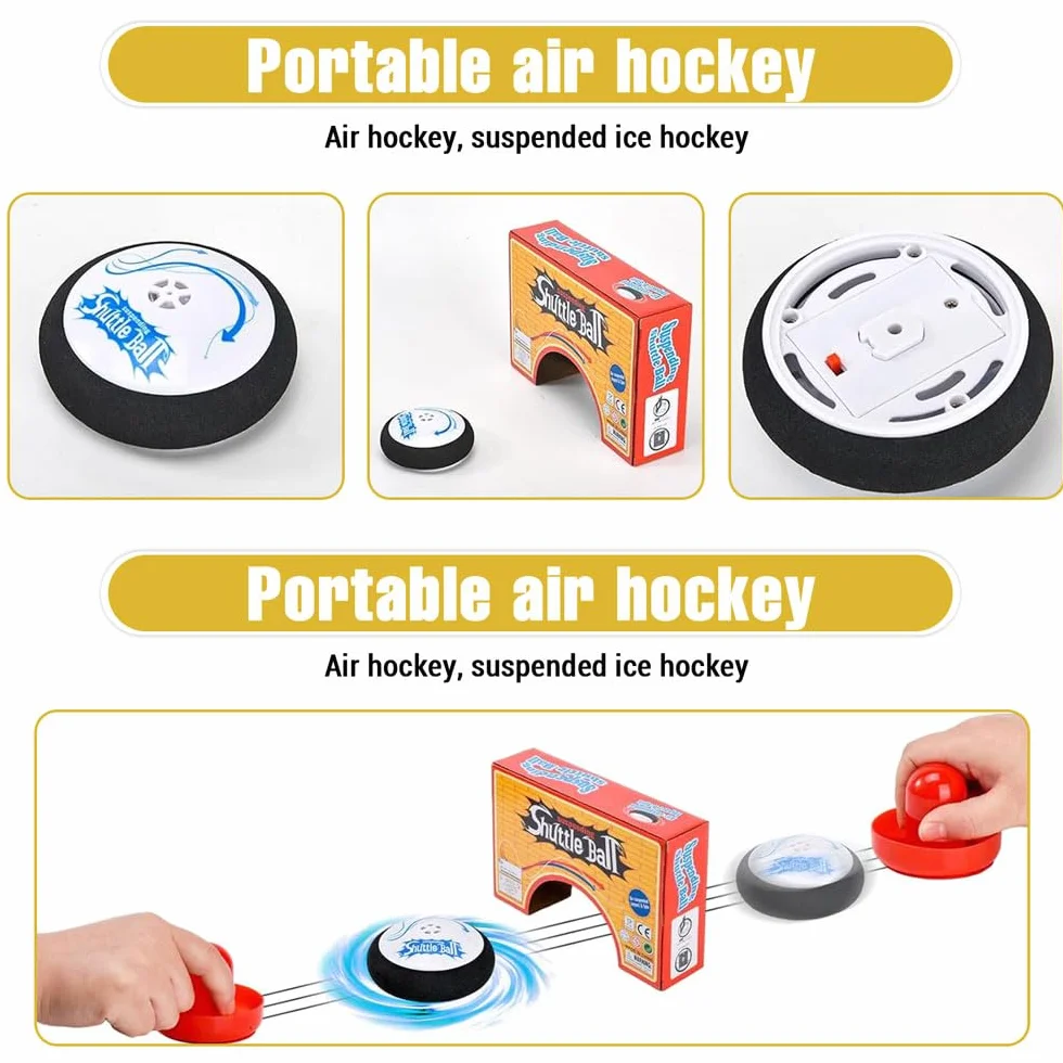 Air Hockey Hover Puck, Hockey Fluttuante Portatile Con 2 Pressioni Rosse Per Hockey Su Aria, Gioco Da Tavolo Per Interni Ed Esterni, Regalo Per Bambini E Adulti