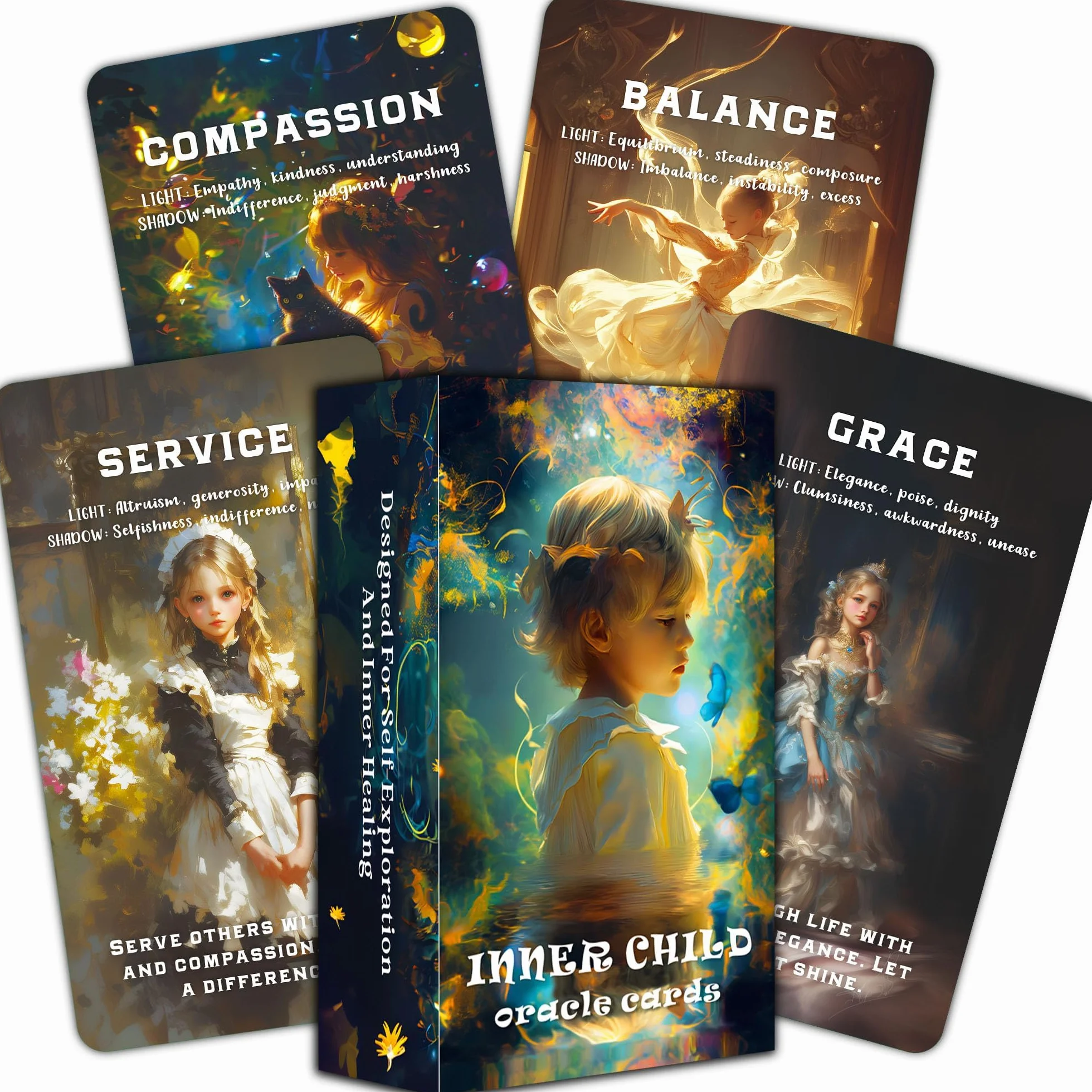 QCFQCF Inner Child Oracle Cards: guarigione, scoperta di sé e crescita emotiva per la trasformazione personale
