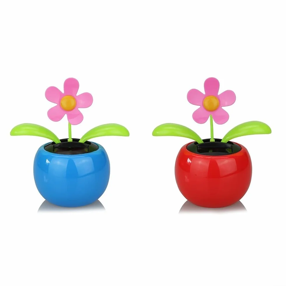 Giocattolo solare fiore danzante automatico vibrante decorazione casa giardino blu