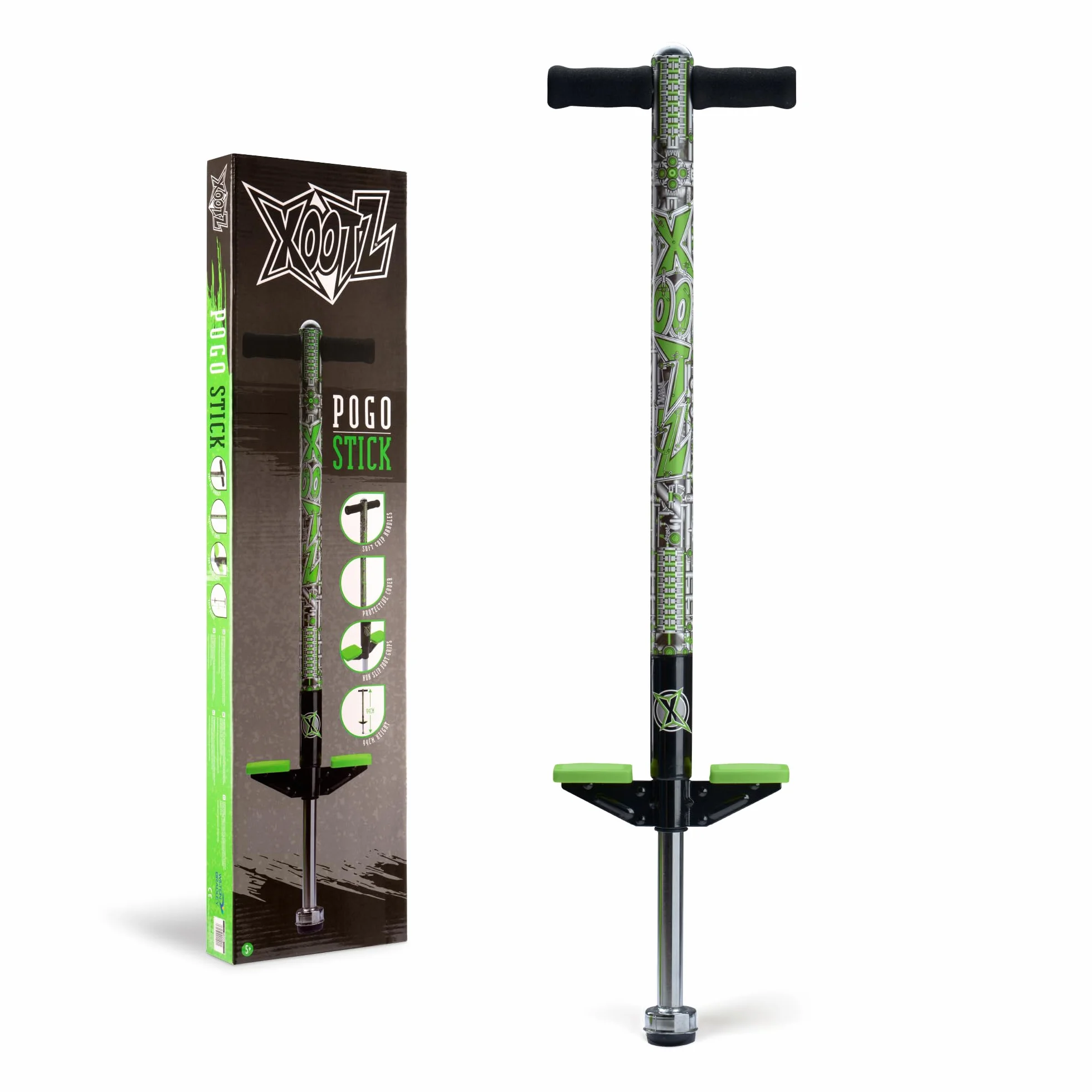 Xootz Pogo Stick | Design Industriale per Bambini, Ragazzi e Ragazze, Manubrio in Schiuma Morbida, età 5+, Fino a 35 kg
