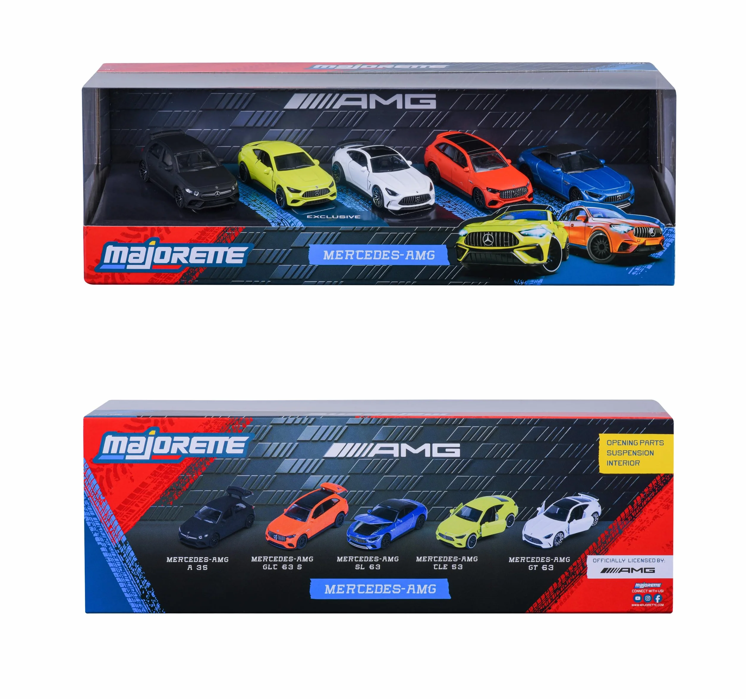 Majorette Mercedes-AMG 5 Pieces Giftpack Set Auto in Metallo Die-Cast 5 Modellini da Collezione