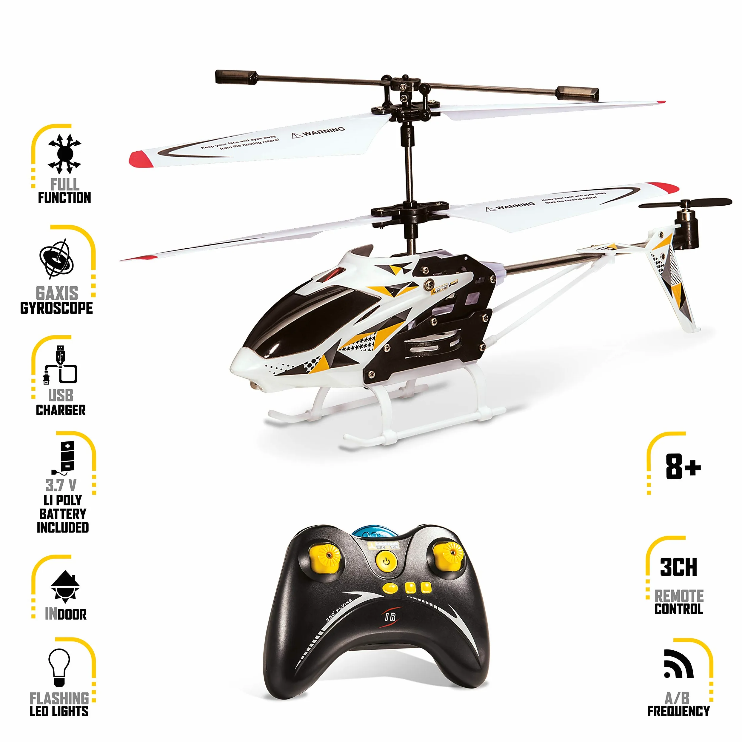 Mondo Motors - Elicottero H23.0 - SPEED Ultradrone Telecomandato a Raggi Infrarossi - Giroscopio Integrato - Alta Stabilità - 3 Canali - Resistente agli Urti - Regalo per Bambini - 63268