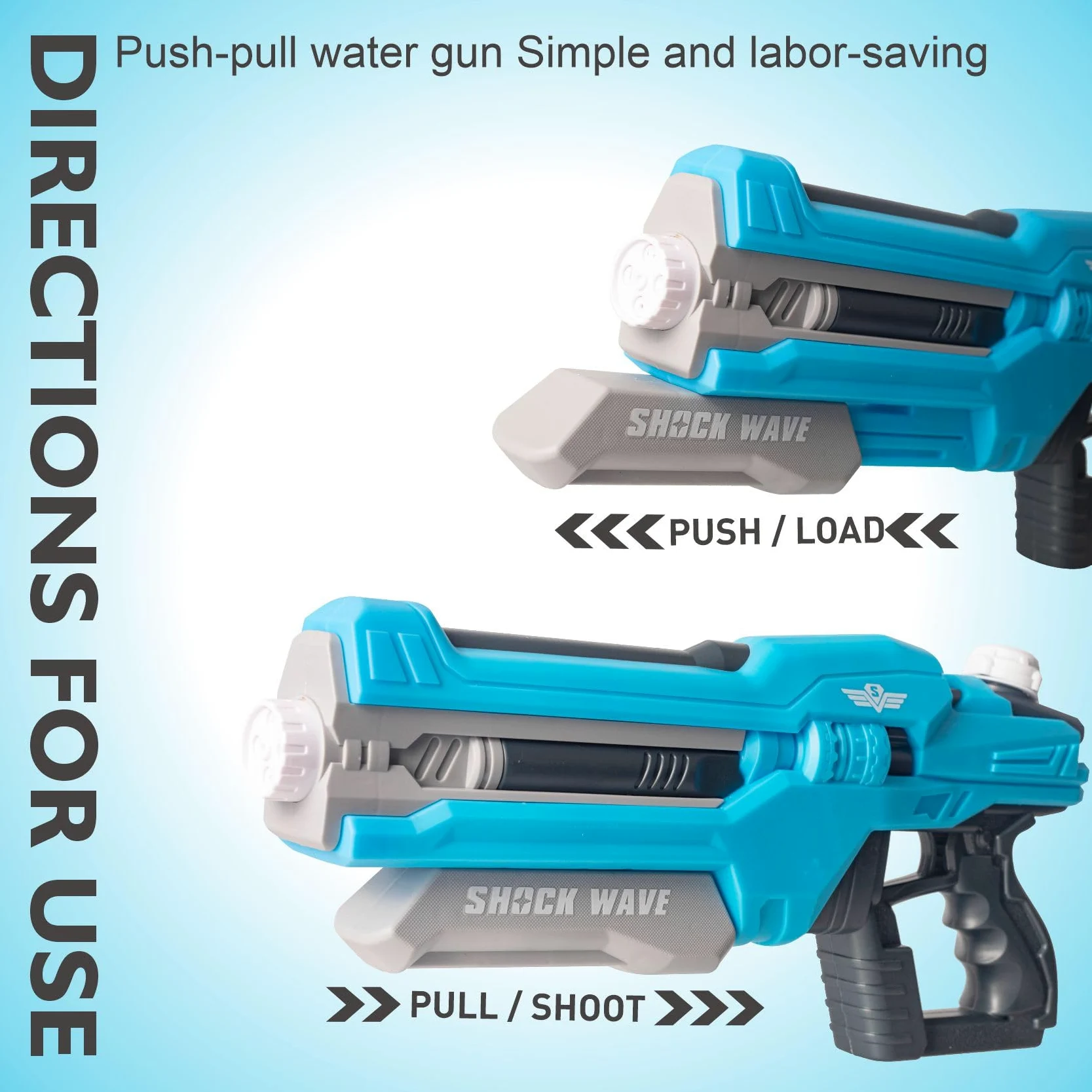 Pistola ad acqua da 1300 cc, grande pistola ad acqua per bambini e adulti, portata 9-12 m, lanciatore ad acqua Super Soaker, pistola a spruzzo d'acqua per estate, spiaggia e piscina, giocattolo