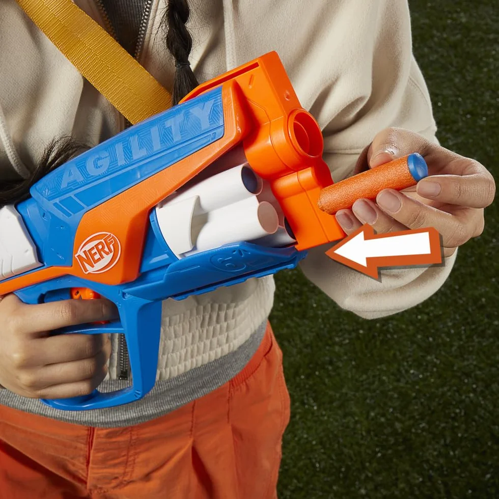 Hasbro Nerf N Series Blaster Agility Tamburo Rotante 6 Dardi Plastica 12 Dardi Gommapiuma Regalo Bambini 8+