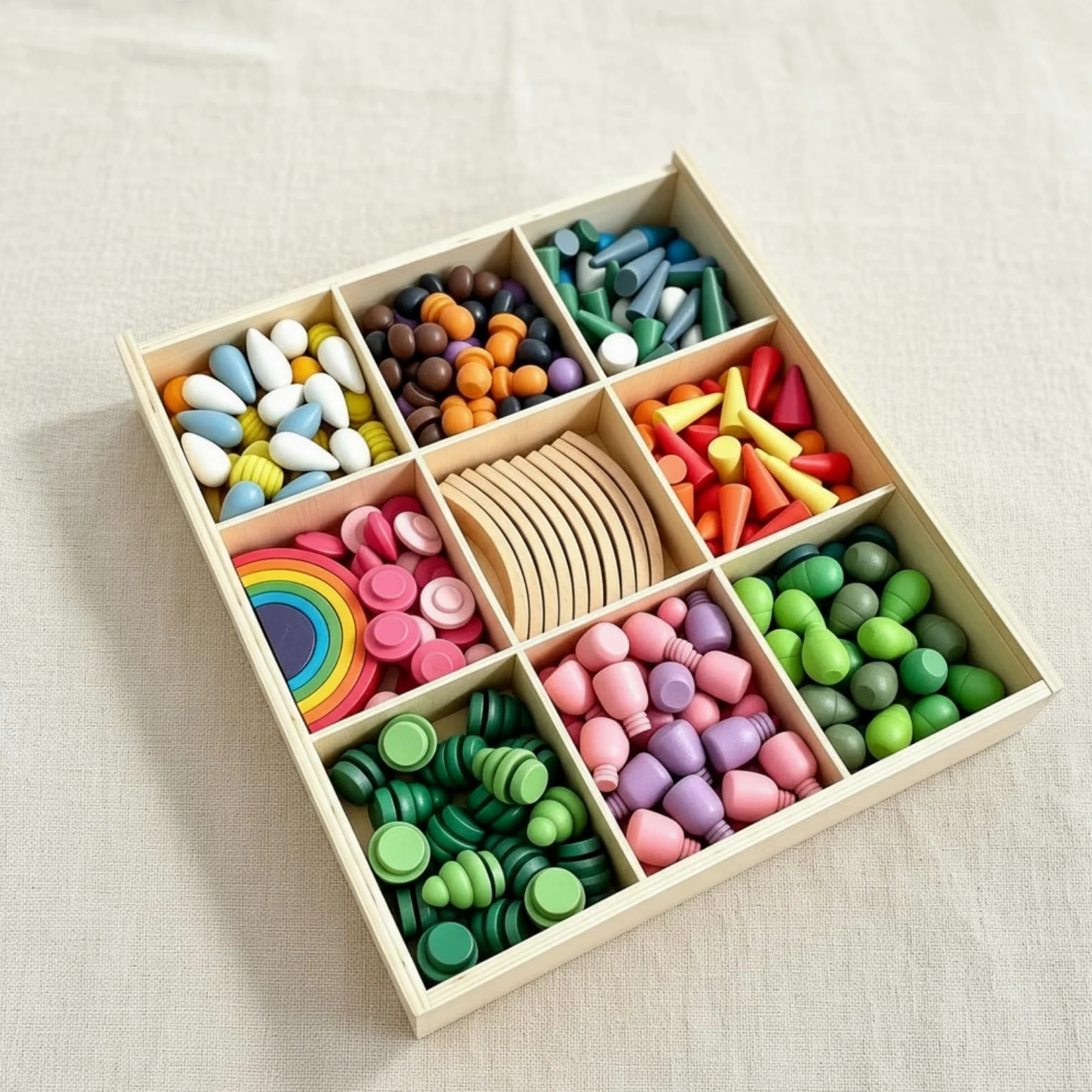 Gioco di Costruzioni in Legno Aperto, Style to 1 | educativo, Creativo, Blocchi struzione in Legno, per Scuola prescolare, Bambini, Neonati