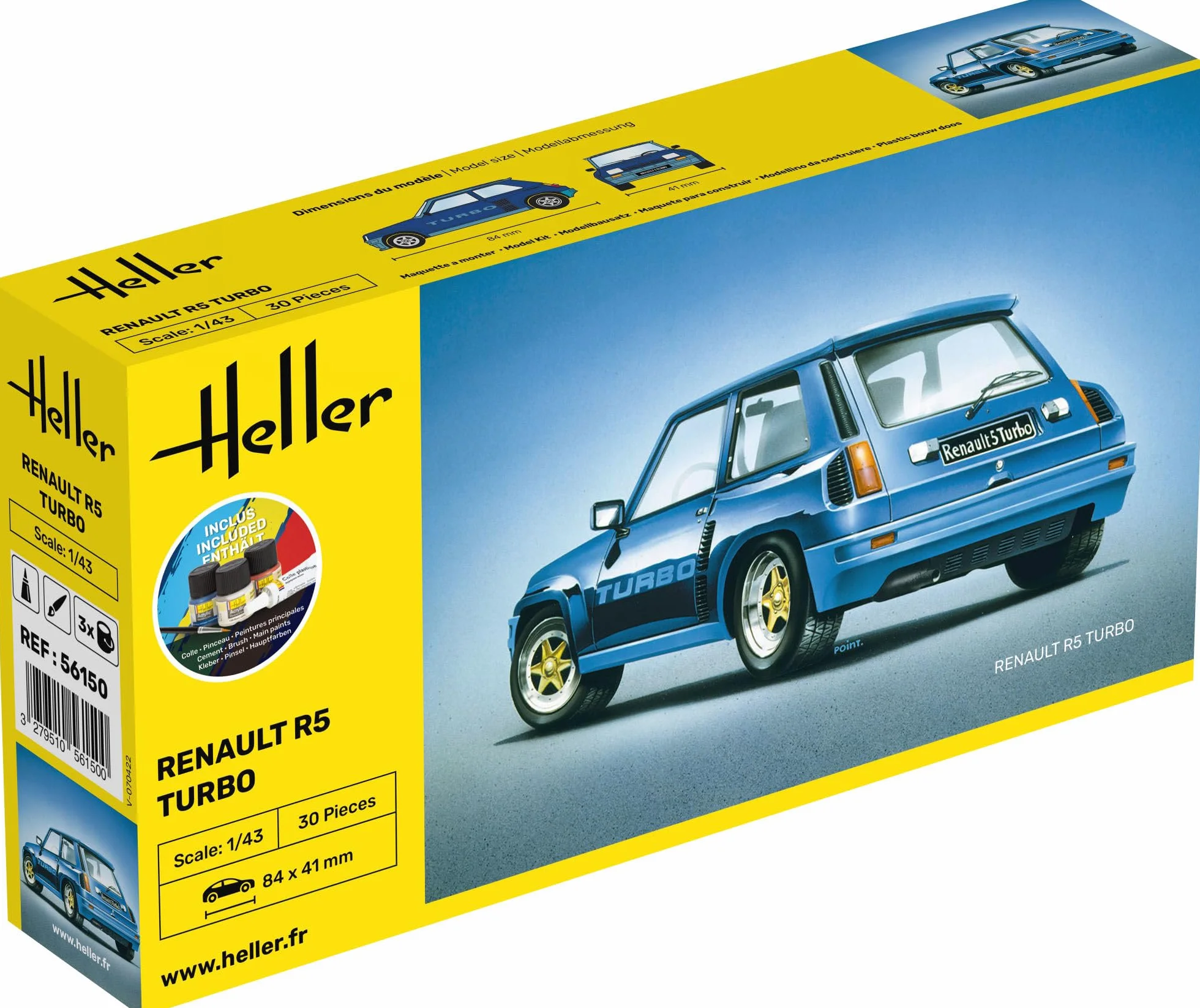 Heller - Set modello auto Renault R5 Turbo 1/43 56150