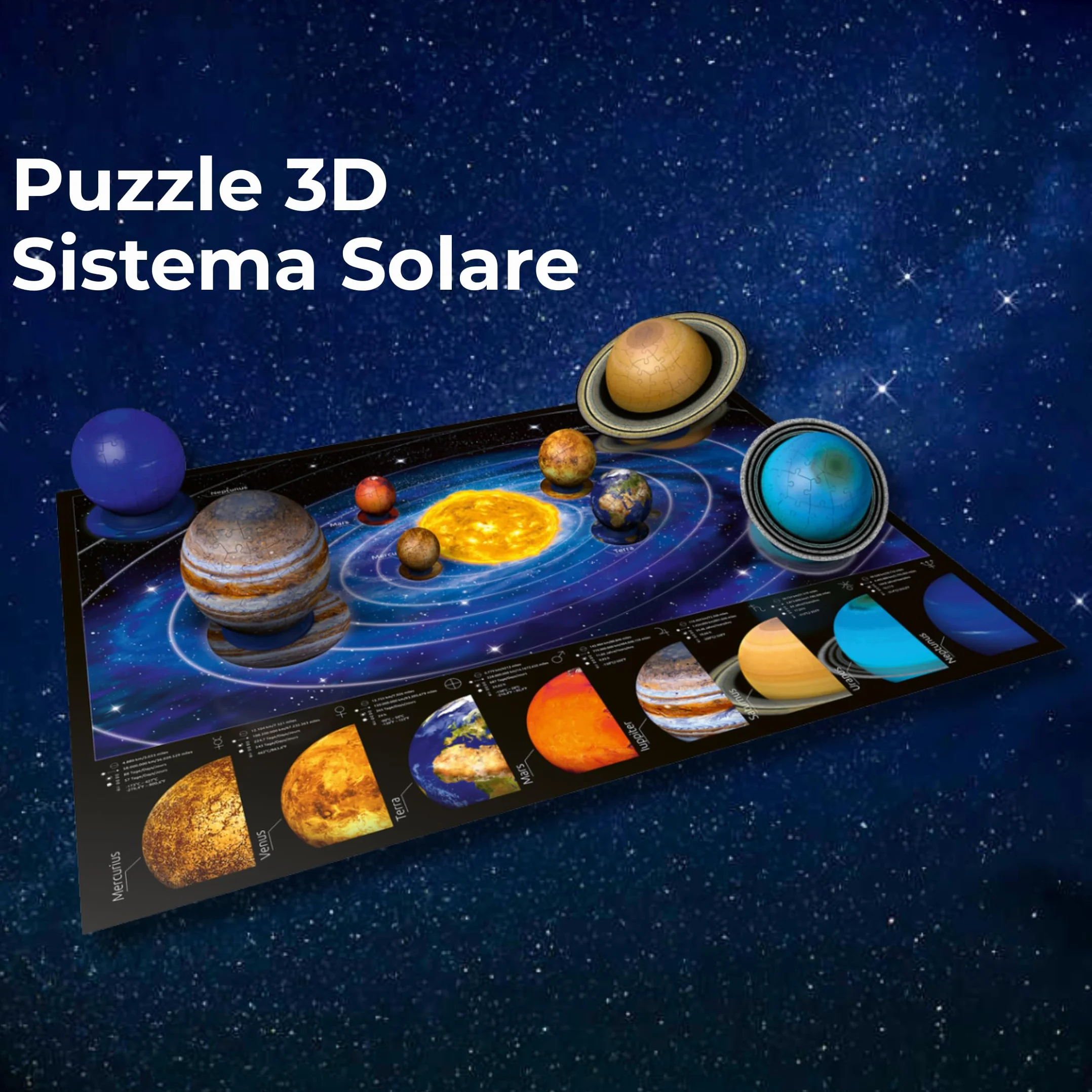 Ravensburger - Puzzle 3D Il Sistema Solare | Puzzle 3d Bambini E Adulti 540 Pezzi | Rompicapo Adulti E Rompicapo Bambini 6 Anni O Più | Regalo Bambino 6 Anni